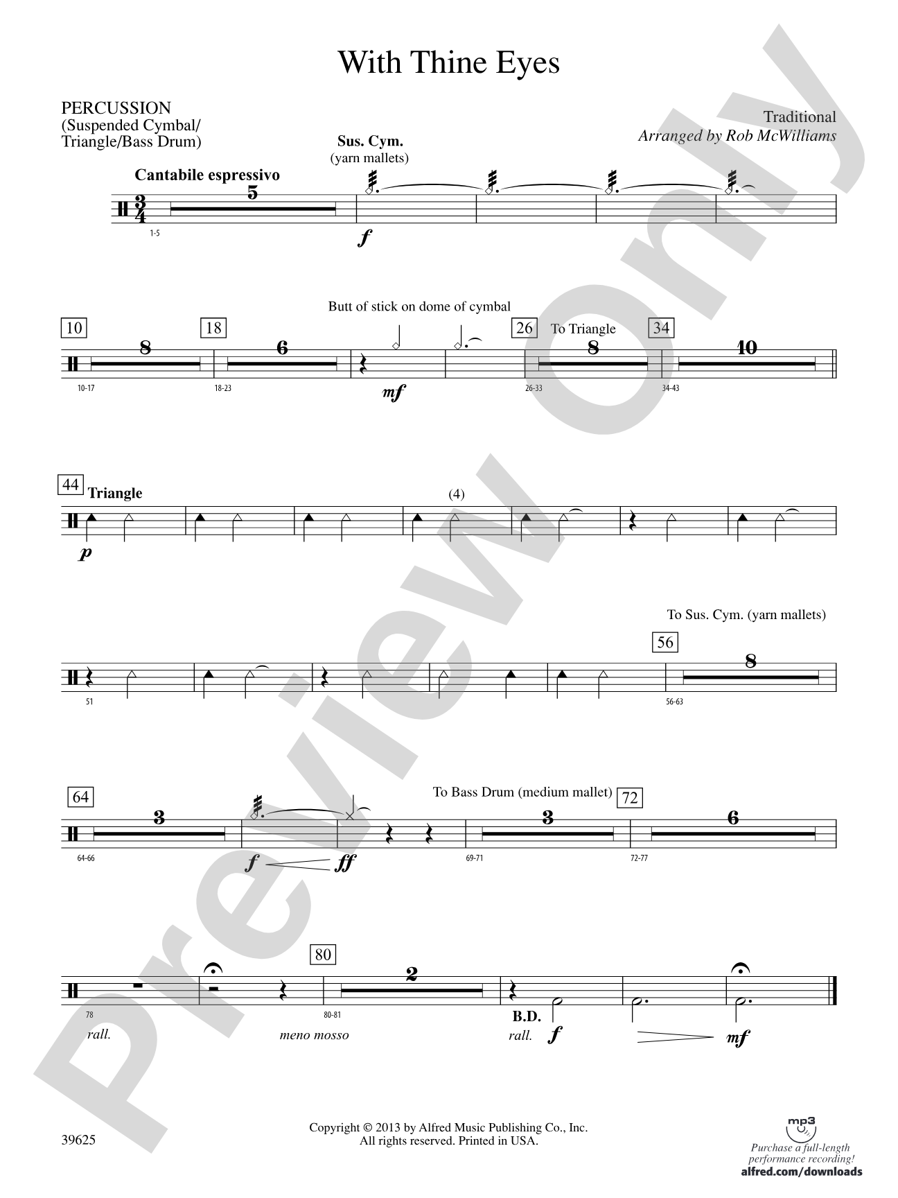 With Thine Eyes: 1st Percussion