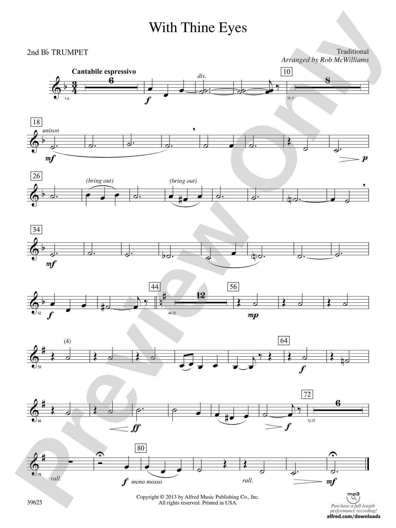 With Thine Eyes: 2nd B-flat Trumpet