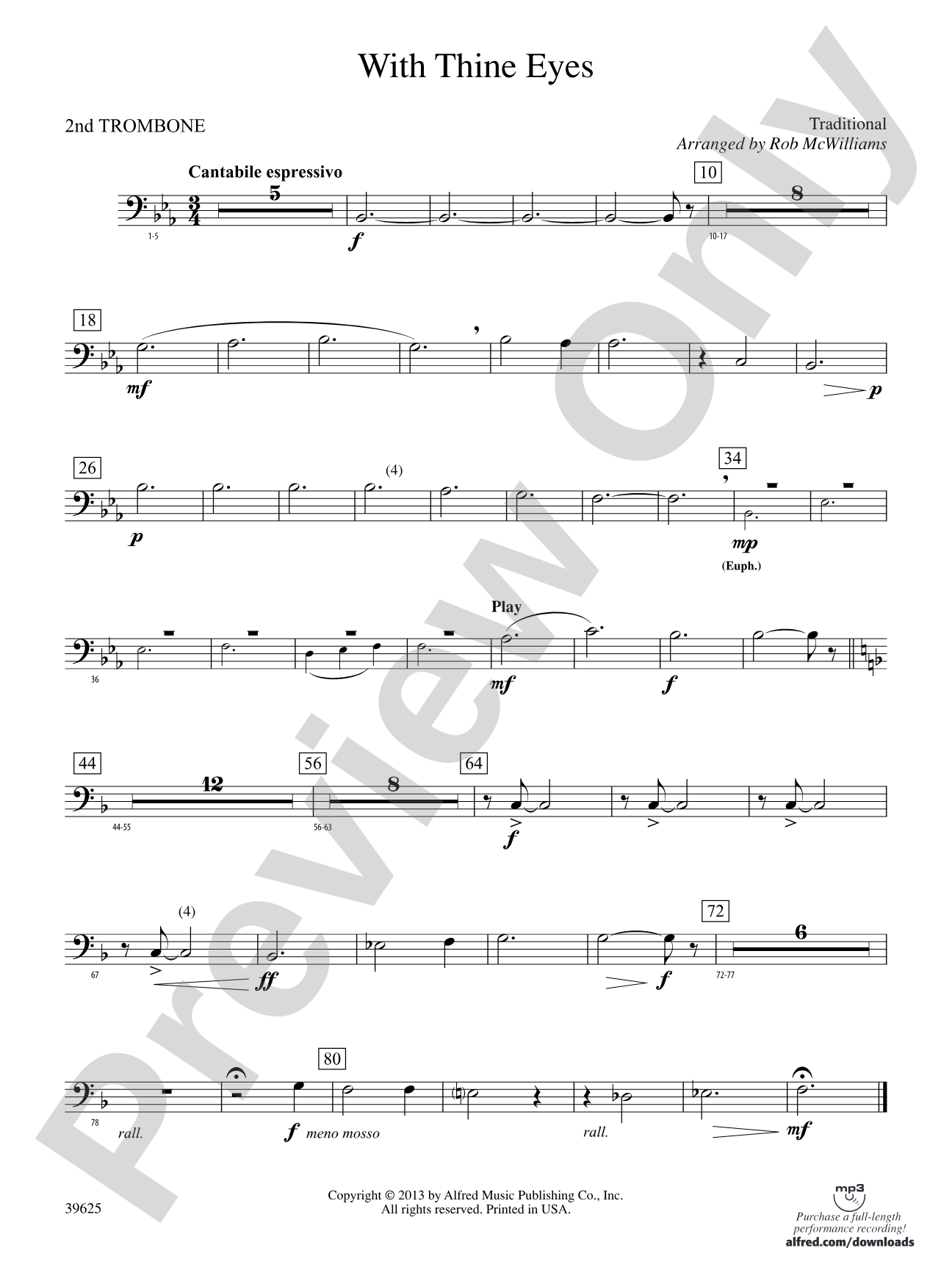 With Thine Eyes: 2nd Trombone