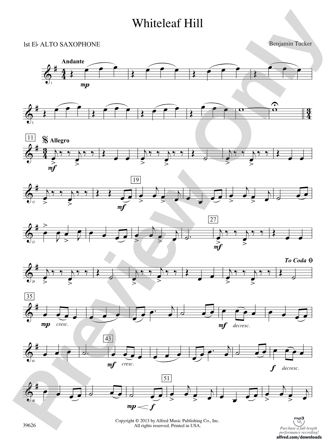 Whiteleaf Hill: E-flat Alto Saxophone