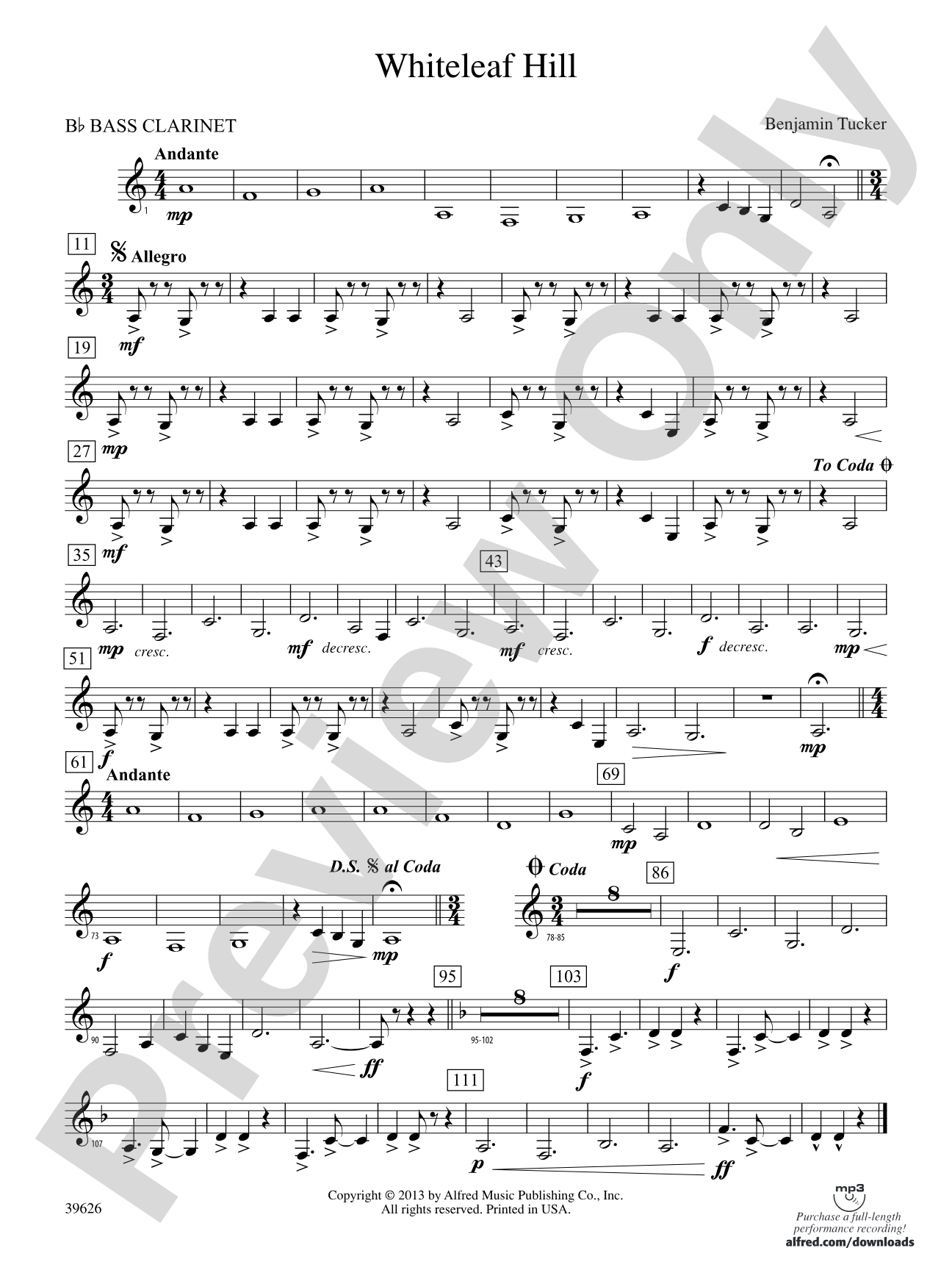 Whiteleaf Hill: B-flat Bass Clarinet