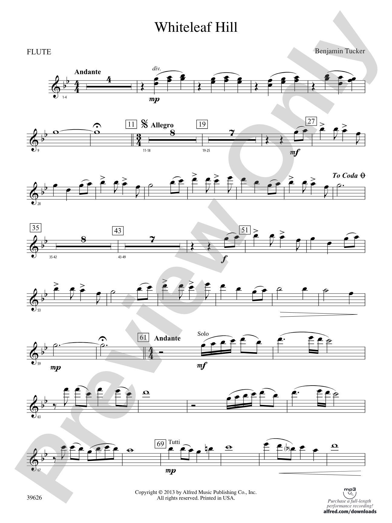 Whiteleaf Hill: Flute