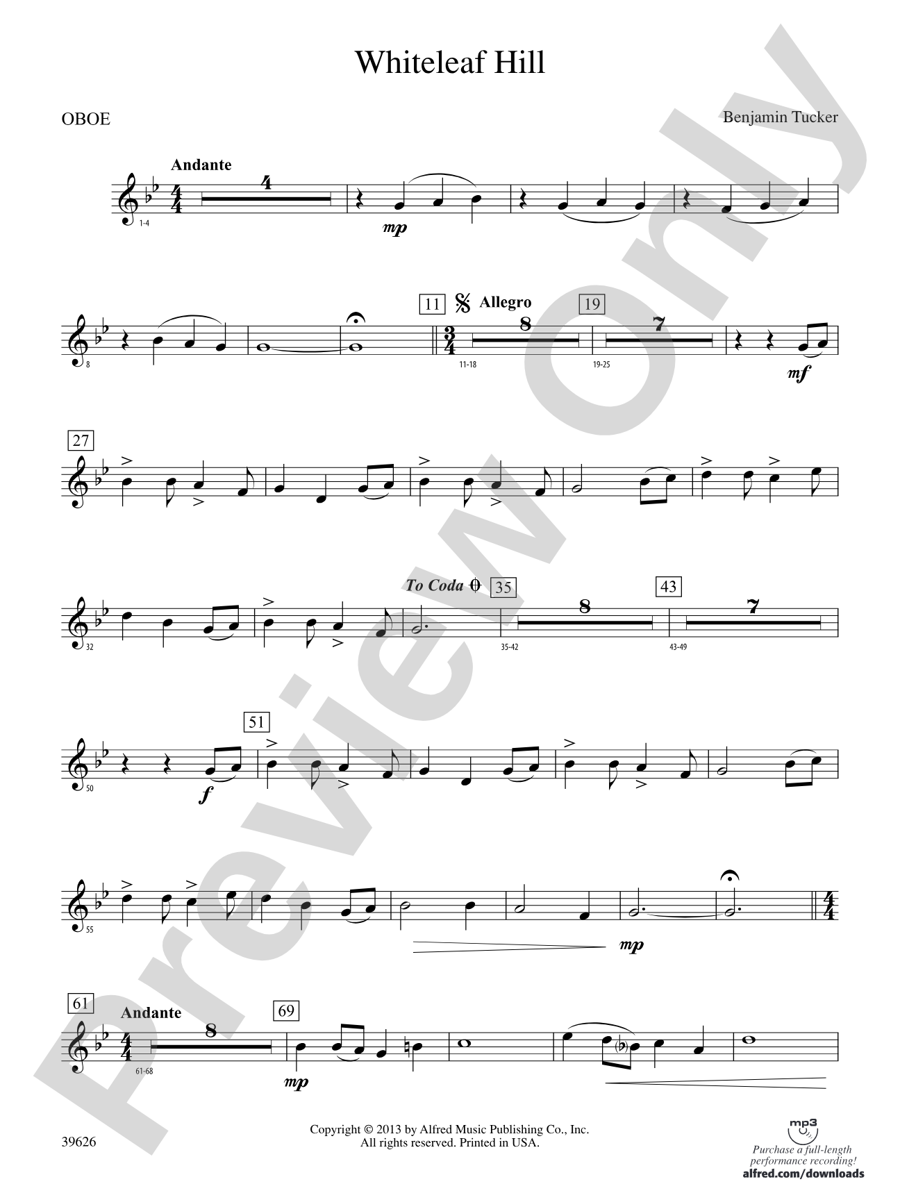 Whiteleaf Hill: Oboe