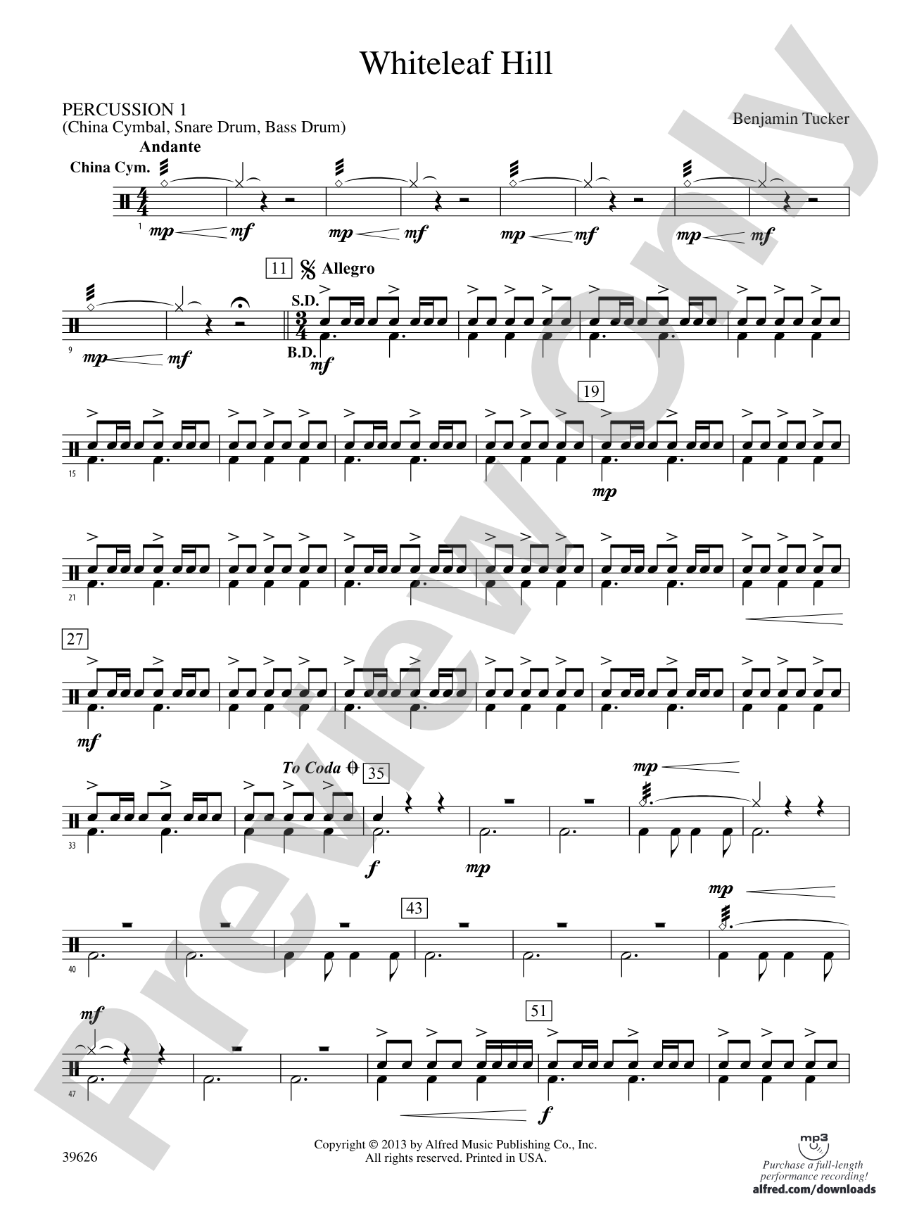 Whiteleaf Hill: 1st Percussion