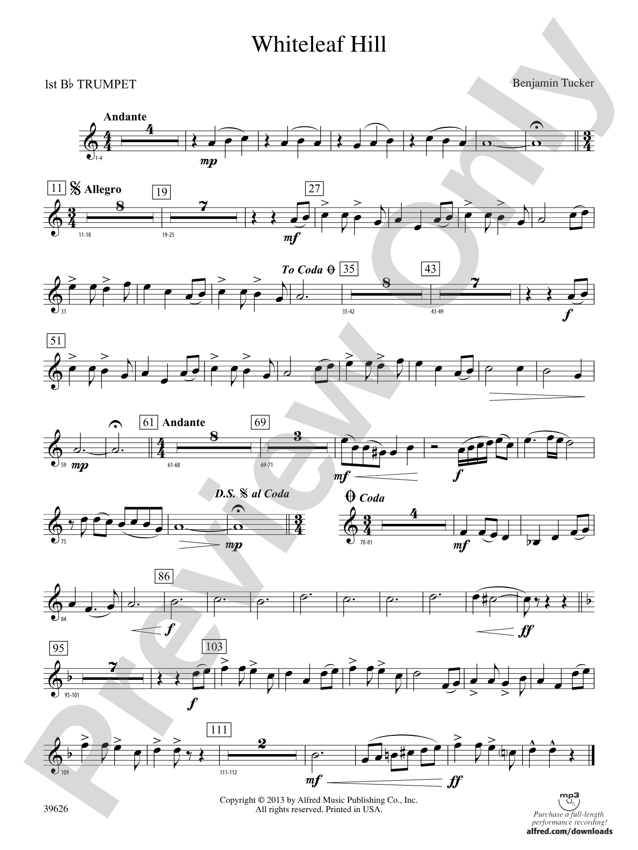 Whiteleaf Hill: 1st B-flat Trumpet
