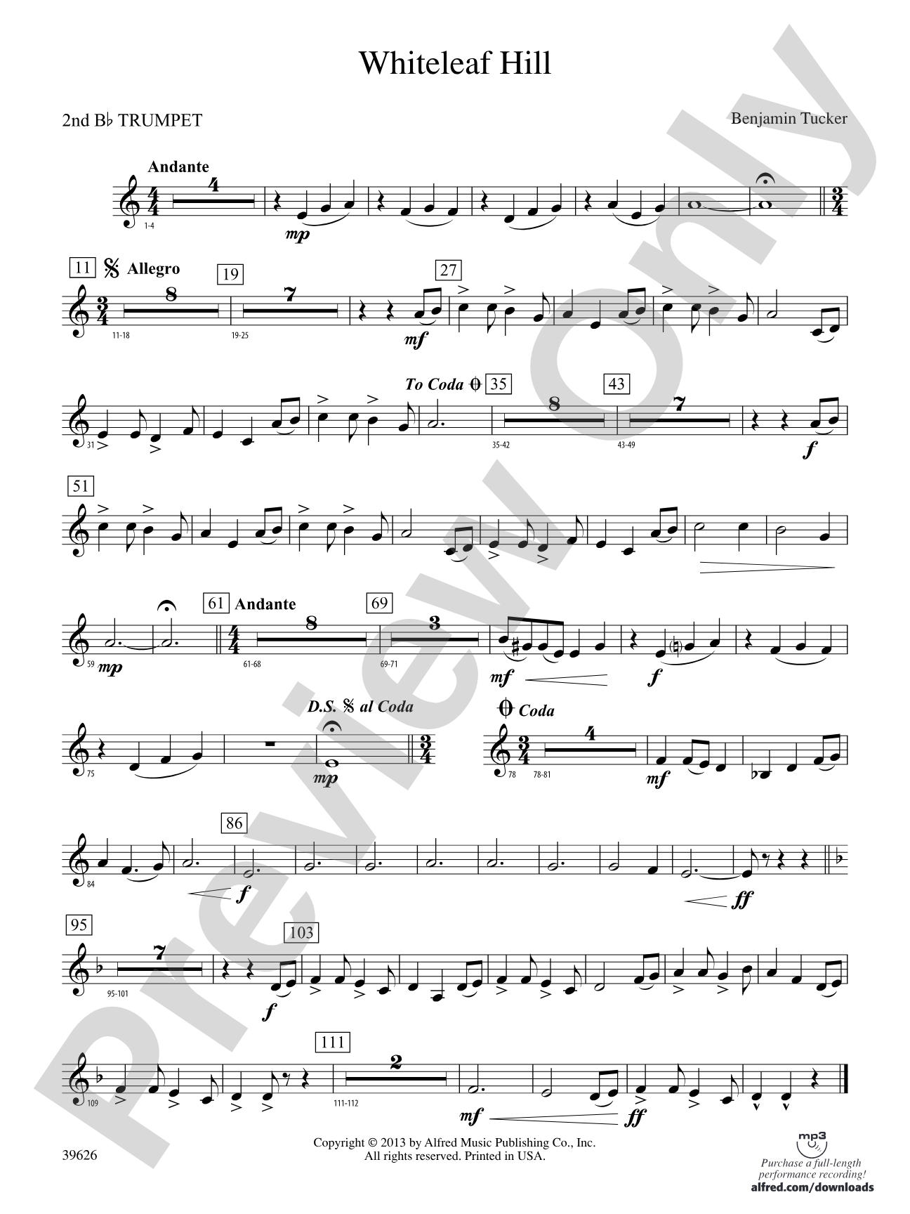 Whiteleaf Hill: 2nd B-flat Trumpet