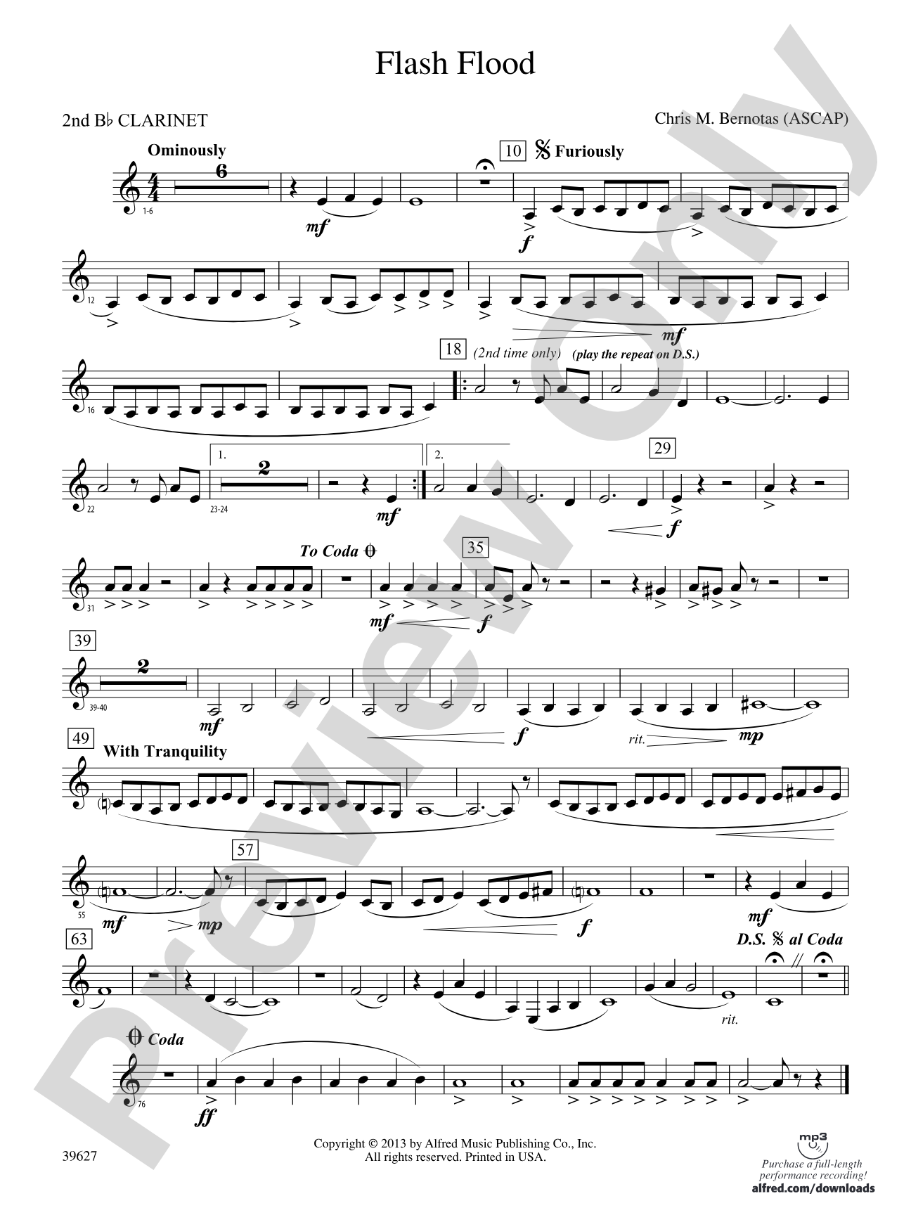 Flash Flood: 2nd B-flat Clarinet