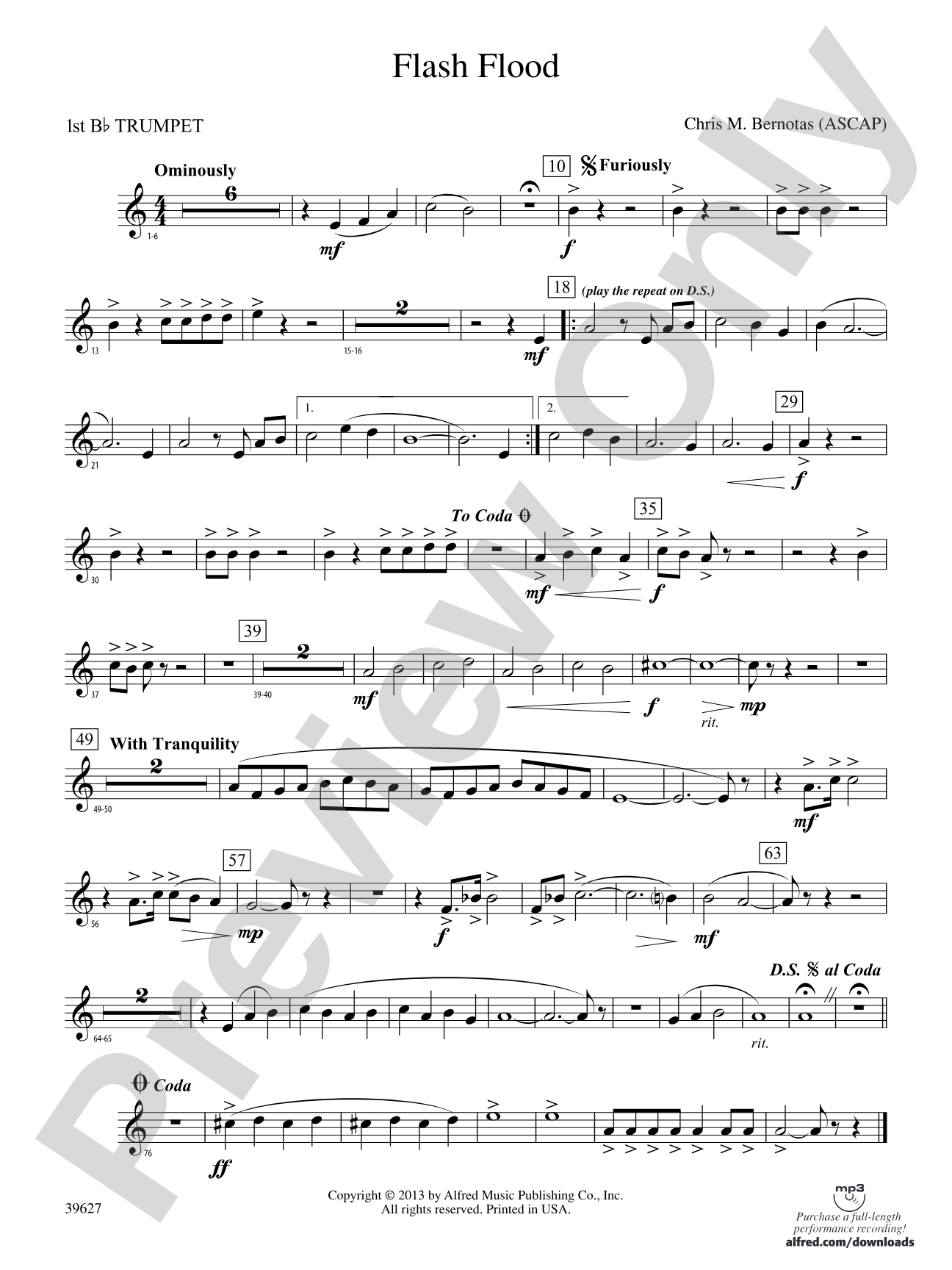 Flash Flood: 1st B-flat Trumpet