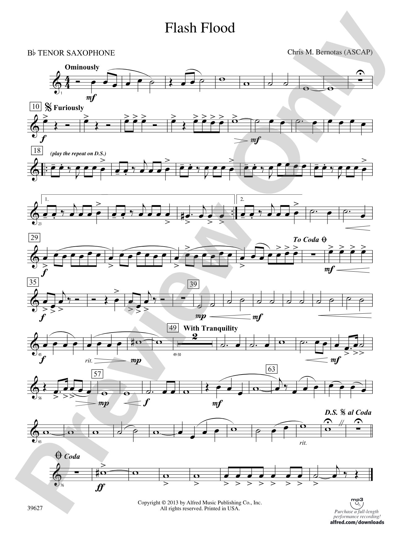 Flash Flood: B-flat Tenor Saxophone