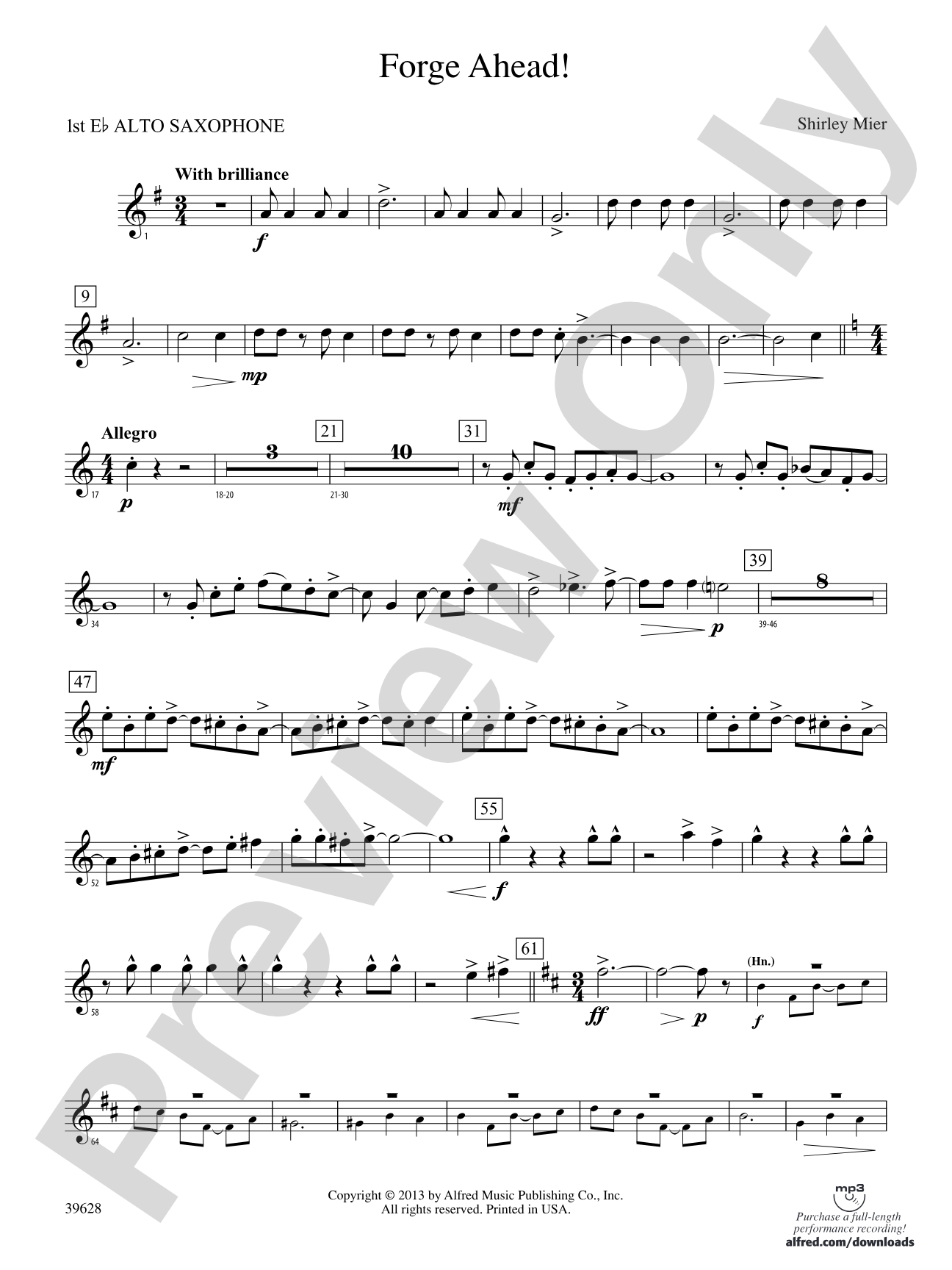Forge Ahead!: E-flat Alto Saxophone
