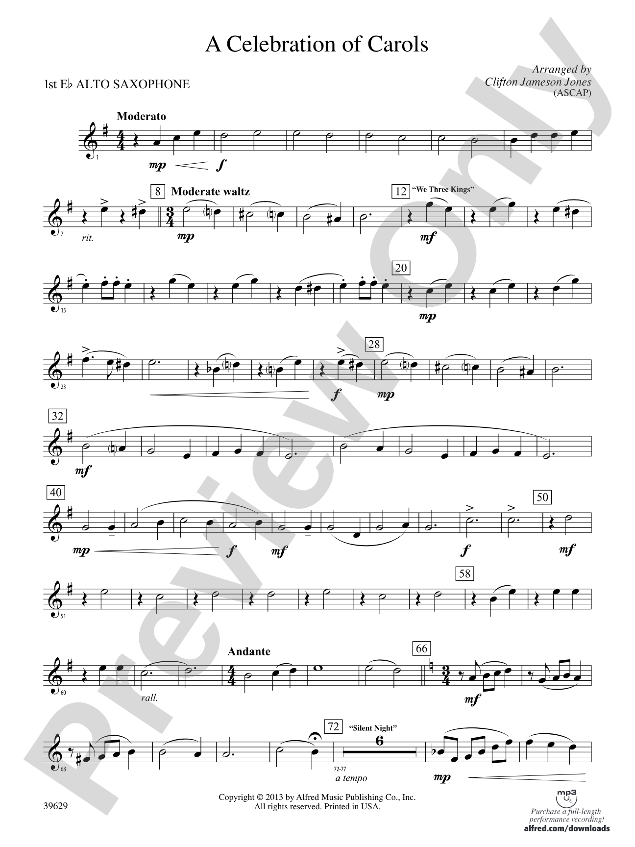 A Celebration of Carols: E-flat Alto Saxophone