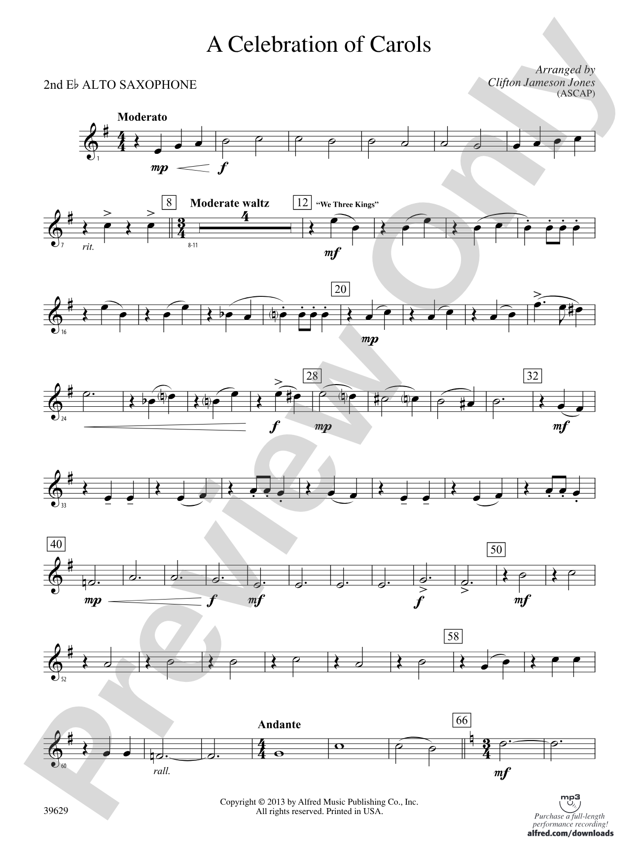 A Celebration of Carols: 2nd E-flat Alto Saxophone