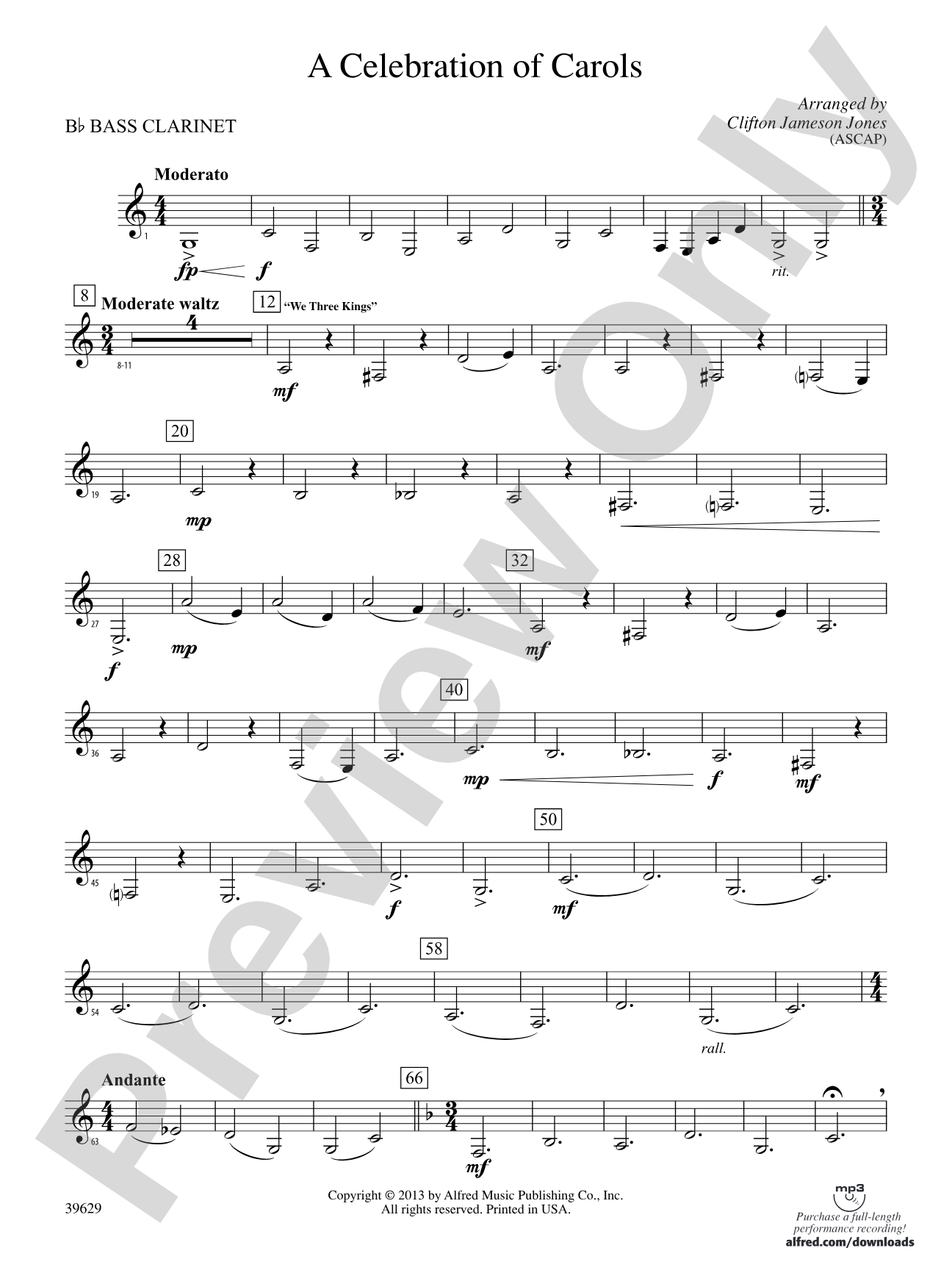 A Celebration of Carols: B-flat Bass Clarinet