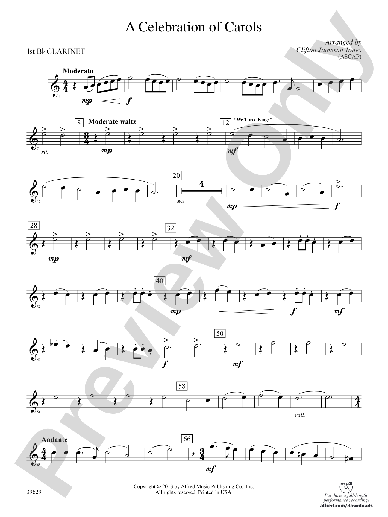 A Celebration of Carols: 1st B-flat Clarinet