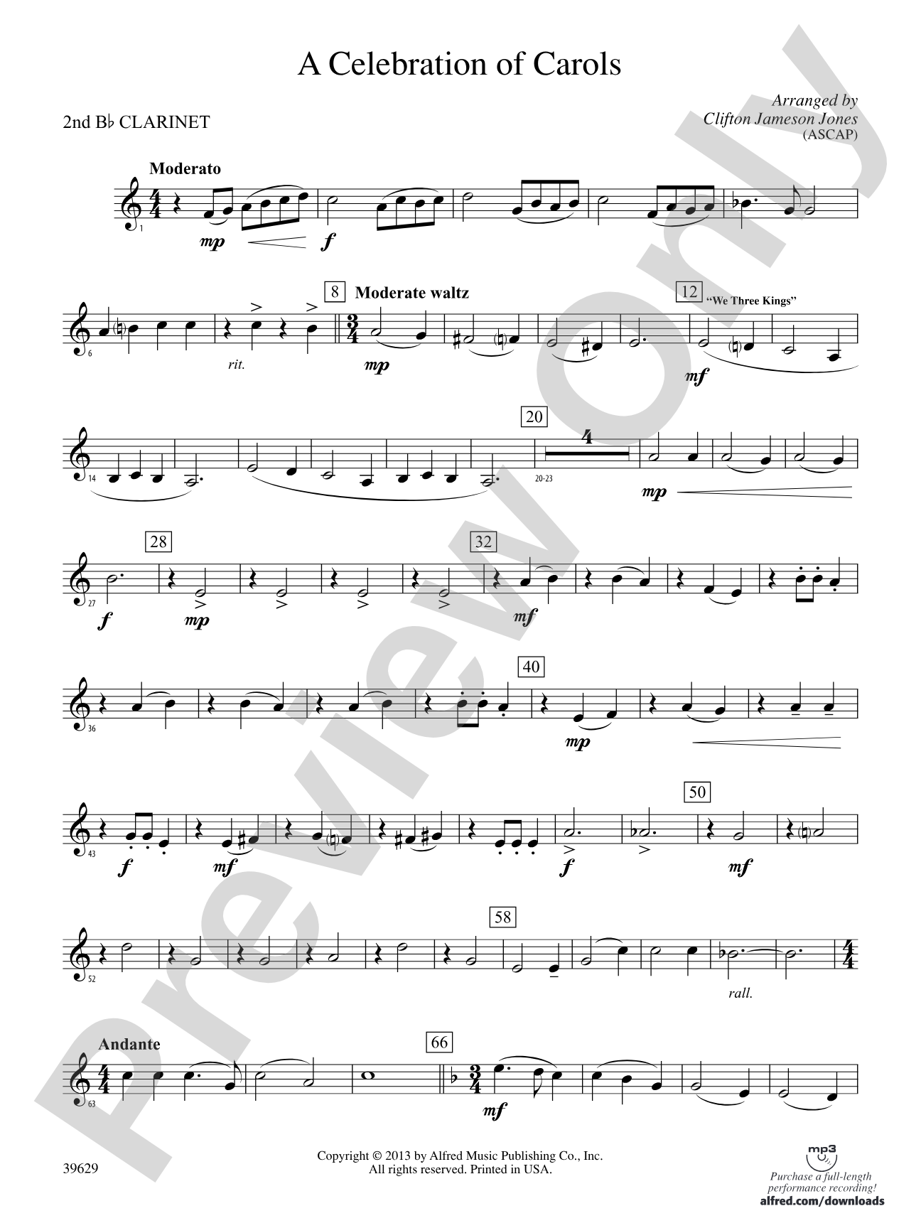 A Celebration of Carols: 2nd B-flat Clarinet