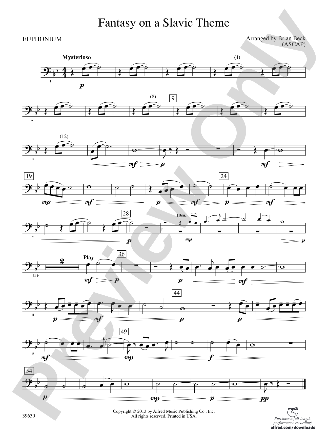 Fantasy on a Slavic Theme: Baritone B.C.