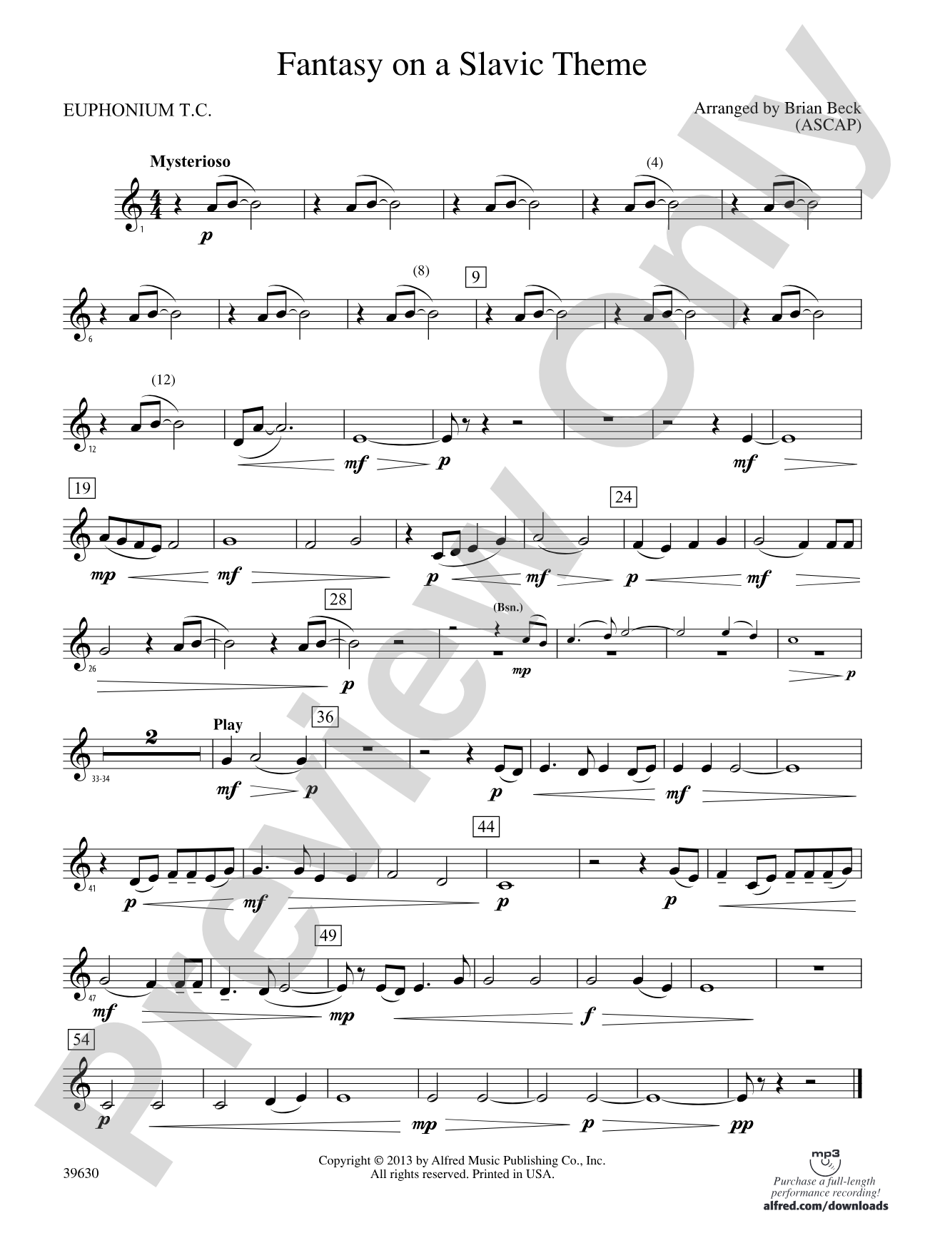 Fantasy on a Slavic Theme: Baritone T.C.