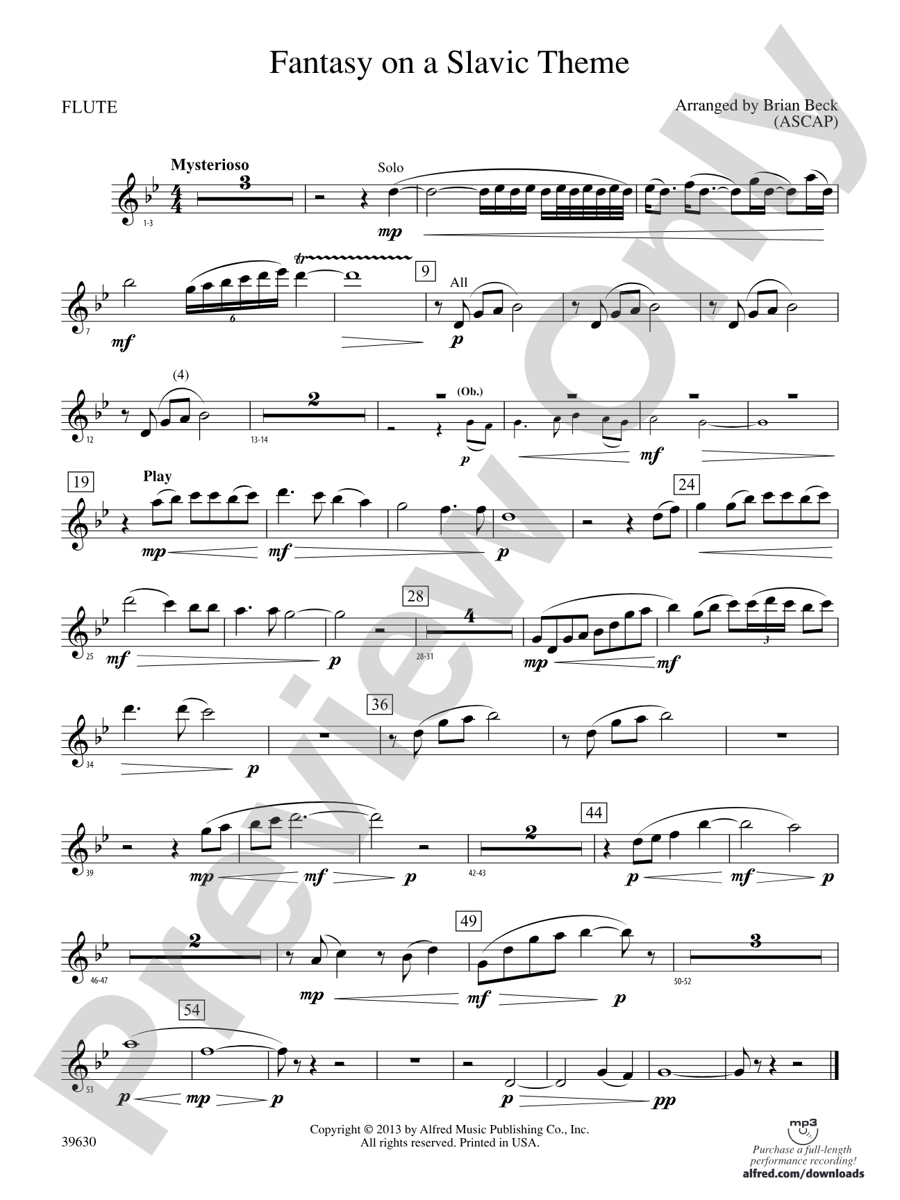 Fantasy on a Slavic Theme: Flute