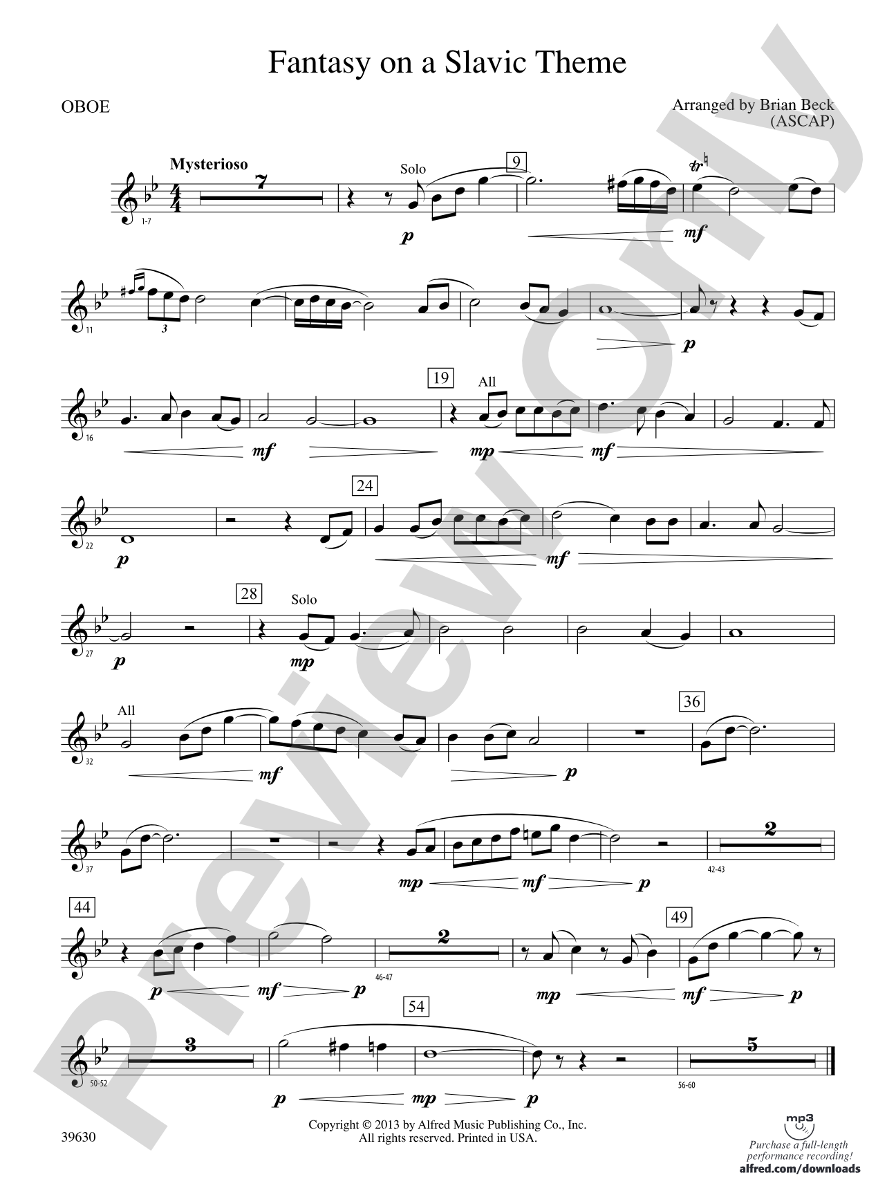 Fantasy on a Slavic Theme: Oboe