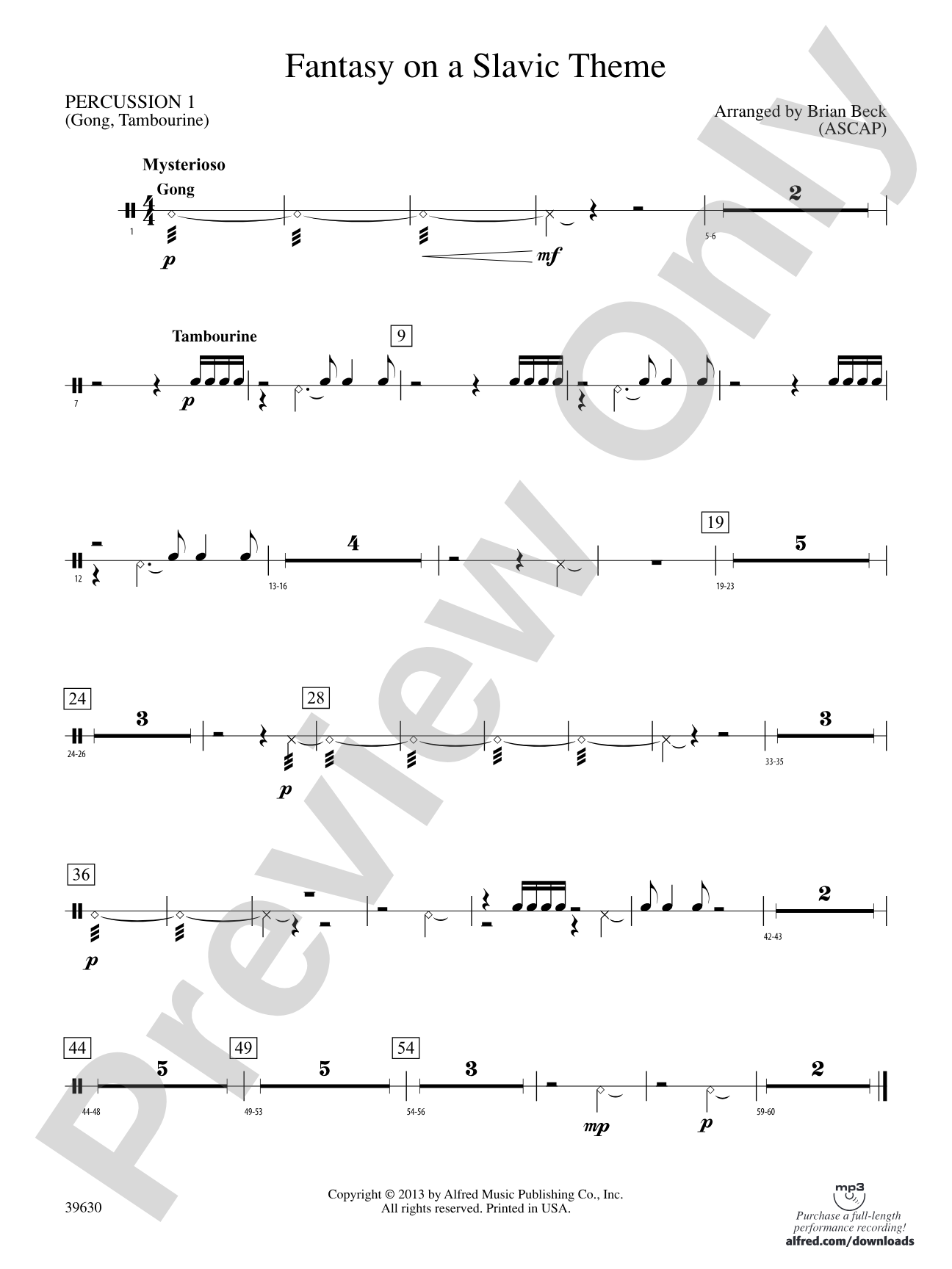 Fantasy on a Slavic Theme: 1st Percussion