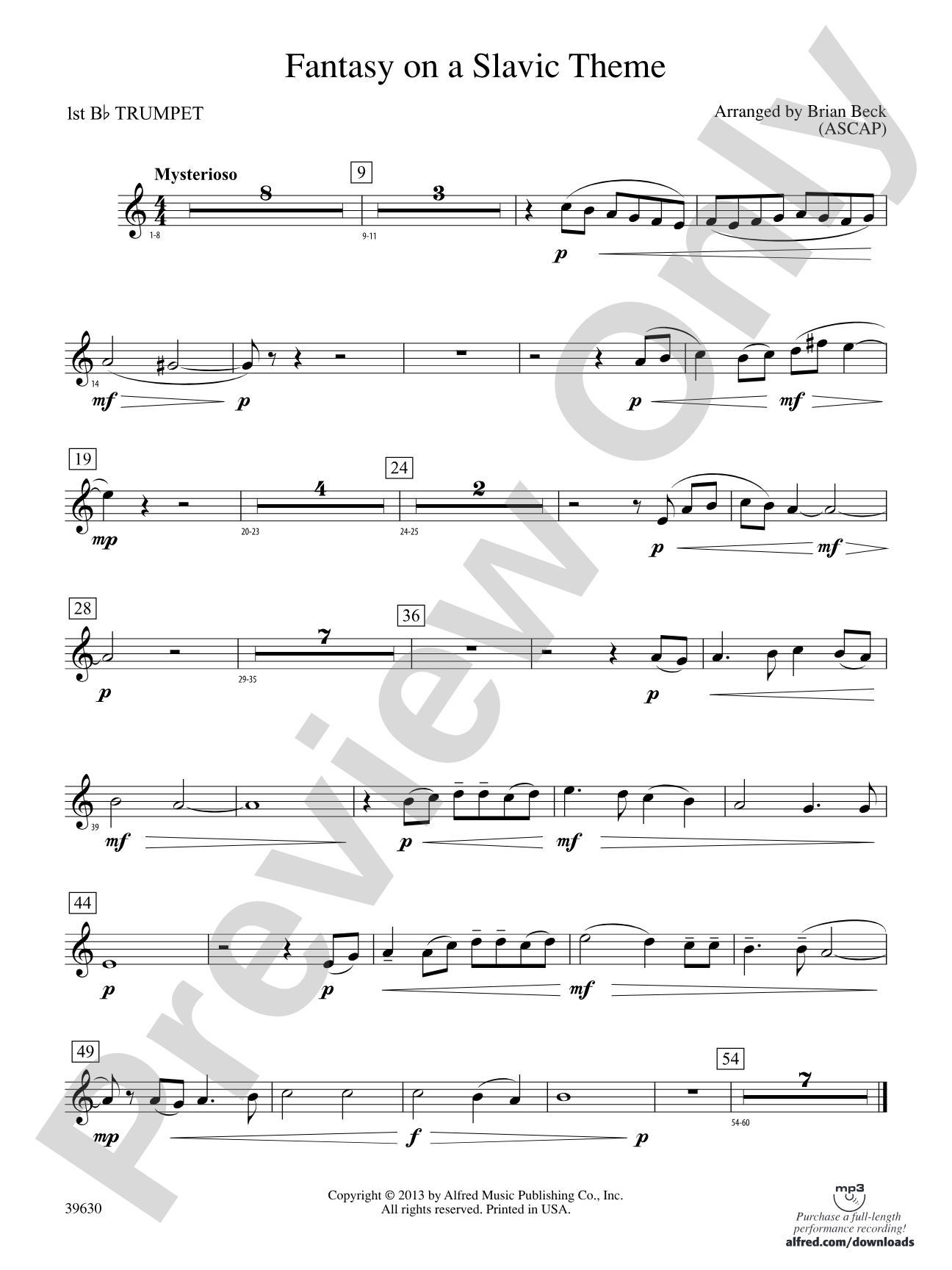 Fantasy on a Slavic Theme: 1st B-flat Trumpet