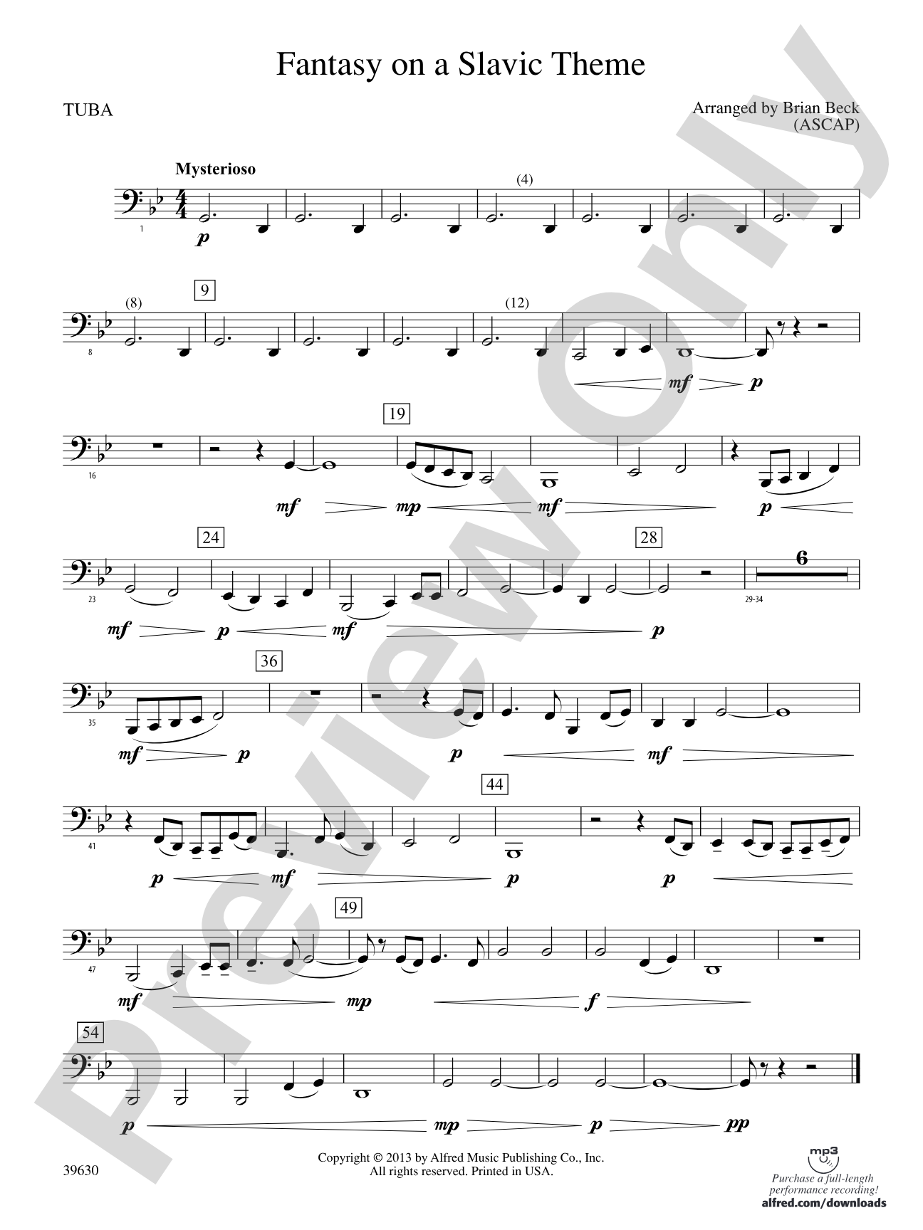 Fantasy on a Slavic Theme: Tuba