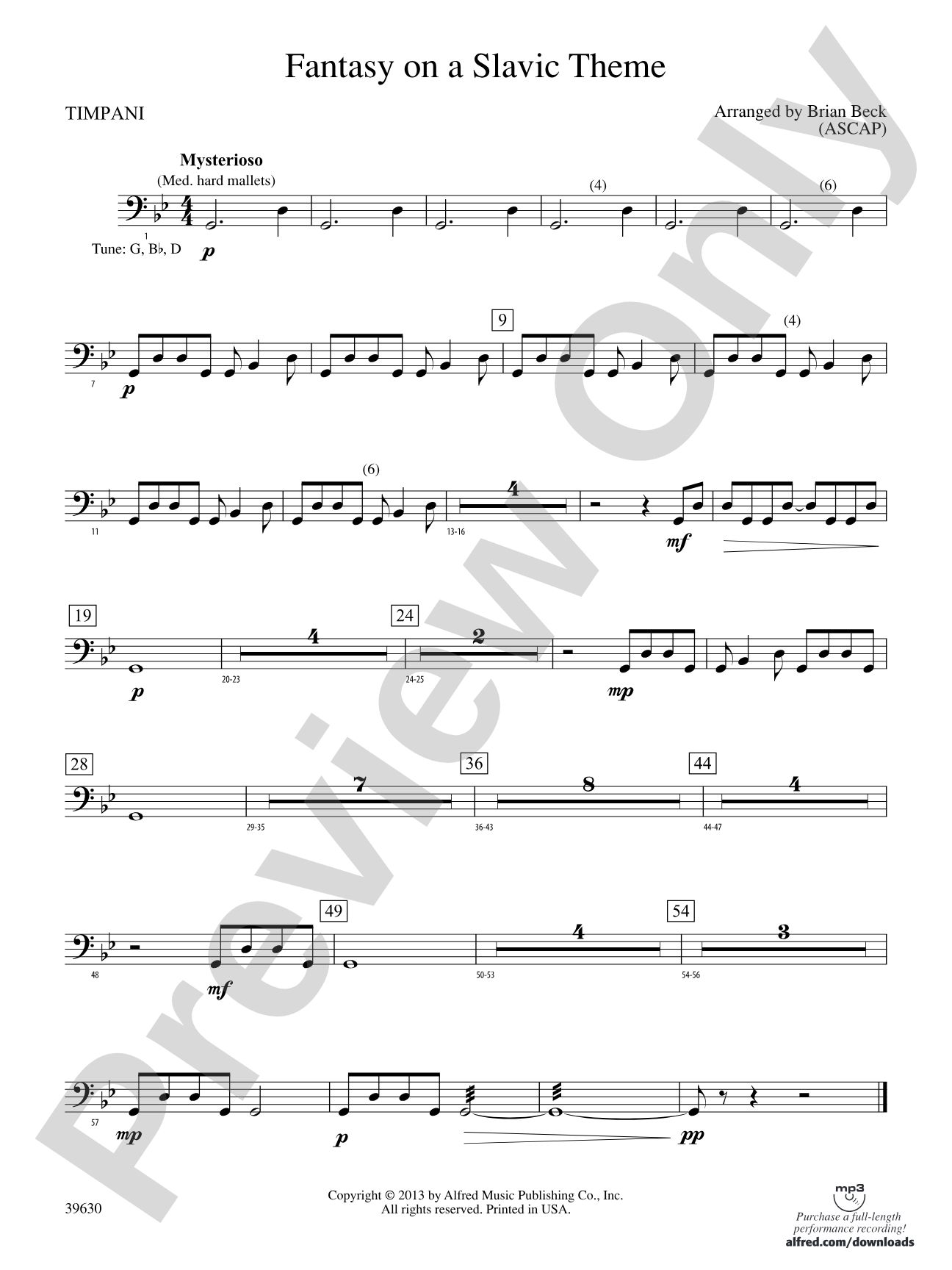 Fantasy on a Slavic Theme: Timpani
