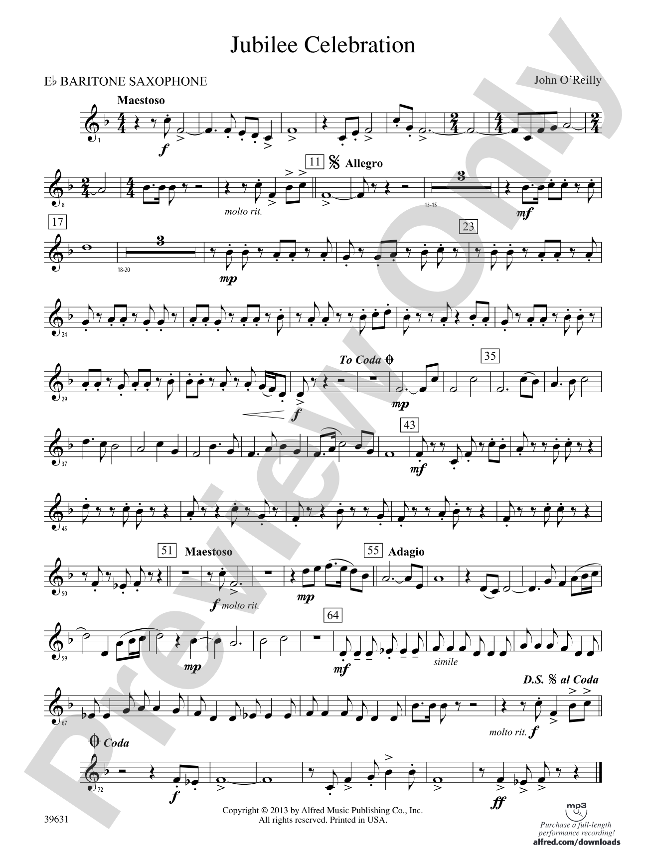 Jubilee Celebration: E-flat Baritone Saxophone