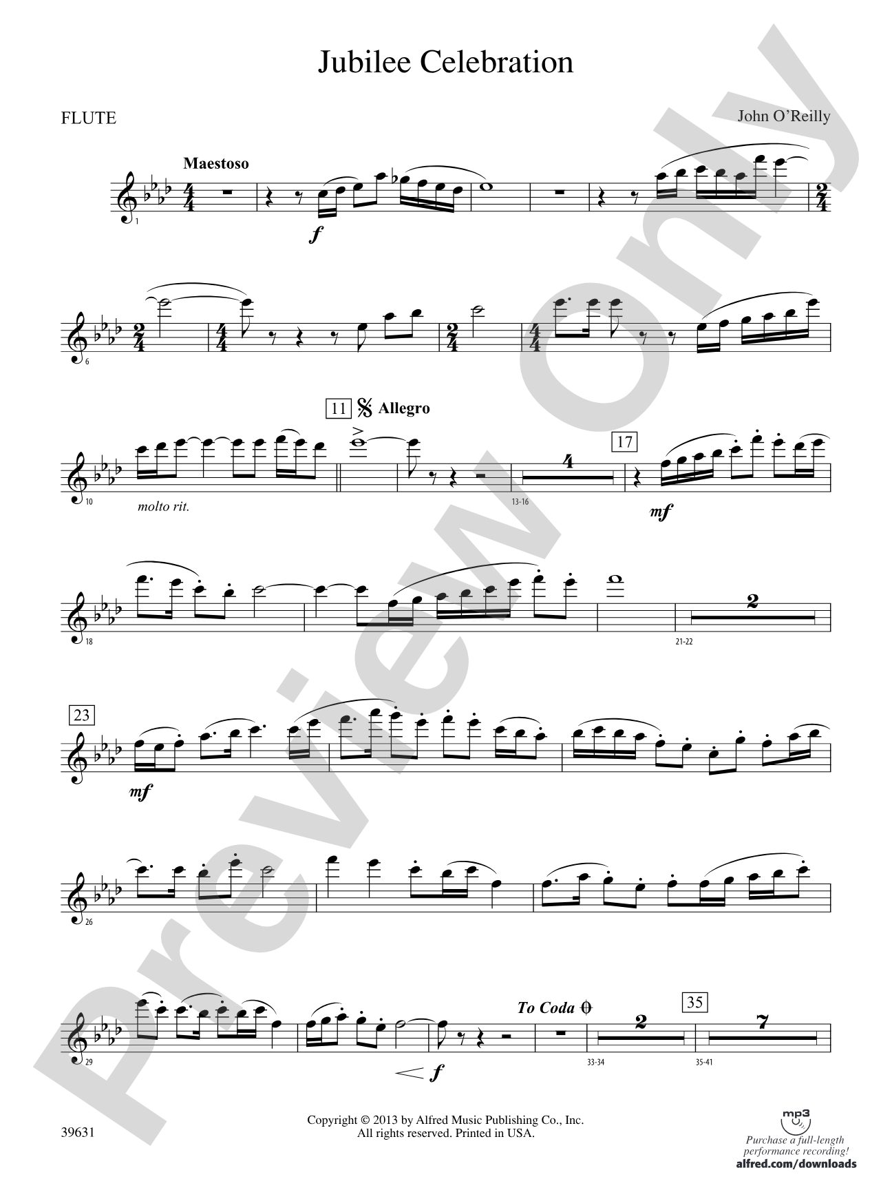 Jubilee Celebration: Flute