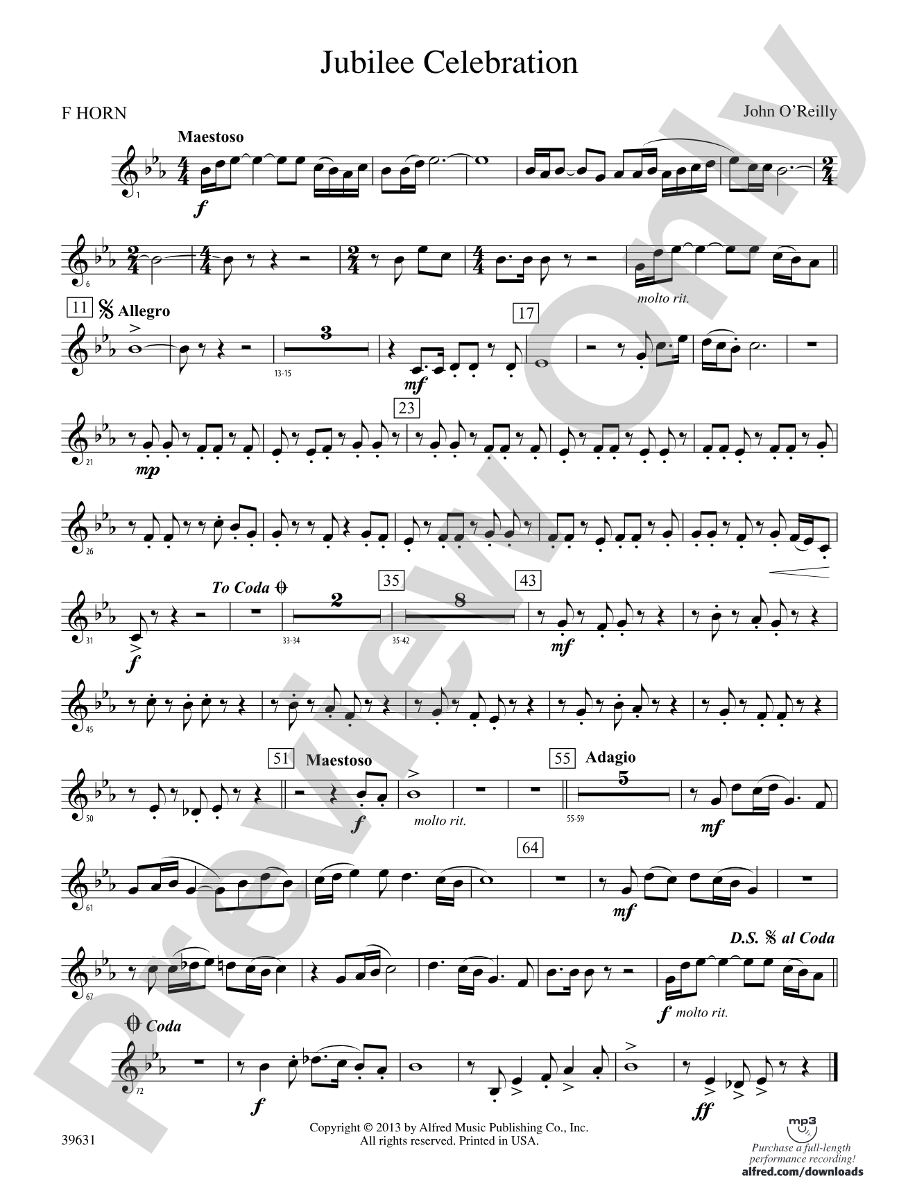 Jubilee Celebration: 1st F Horn
