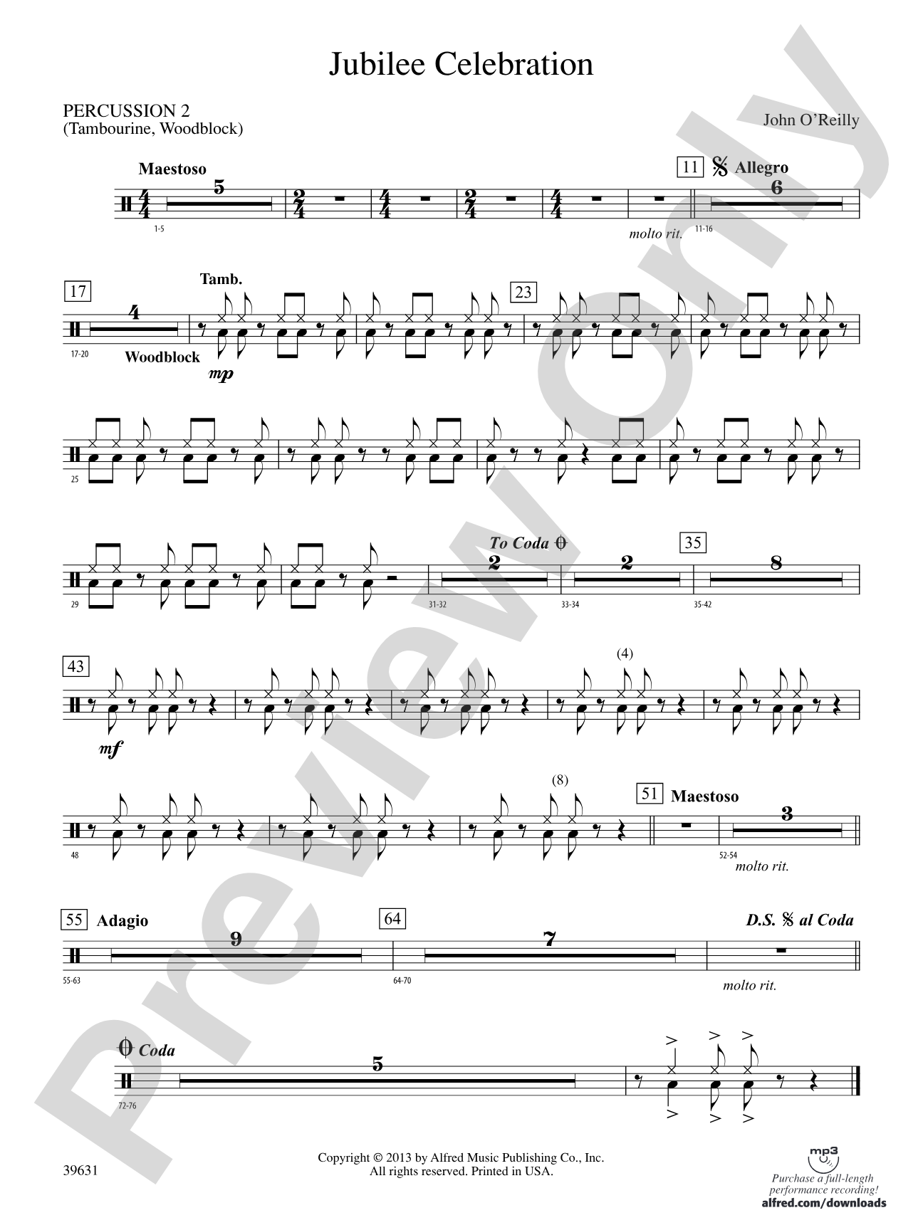 Jubilee Celebration: 2nd Percussion