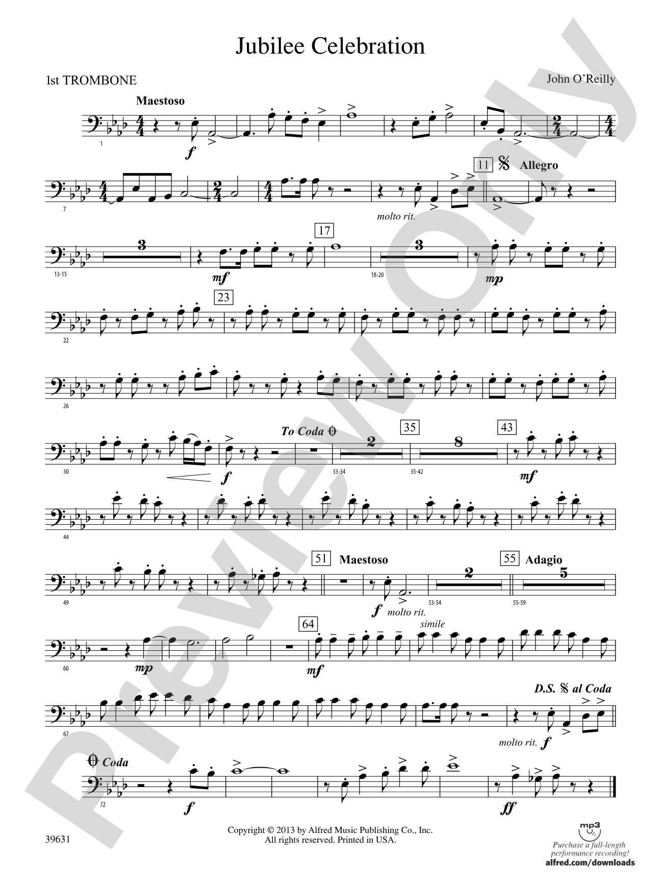 Jubilee Celebration: 1st Trombone