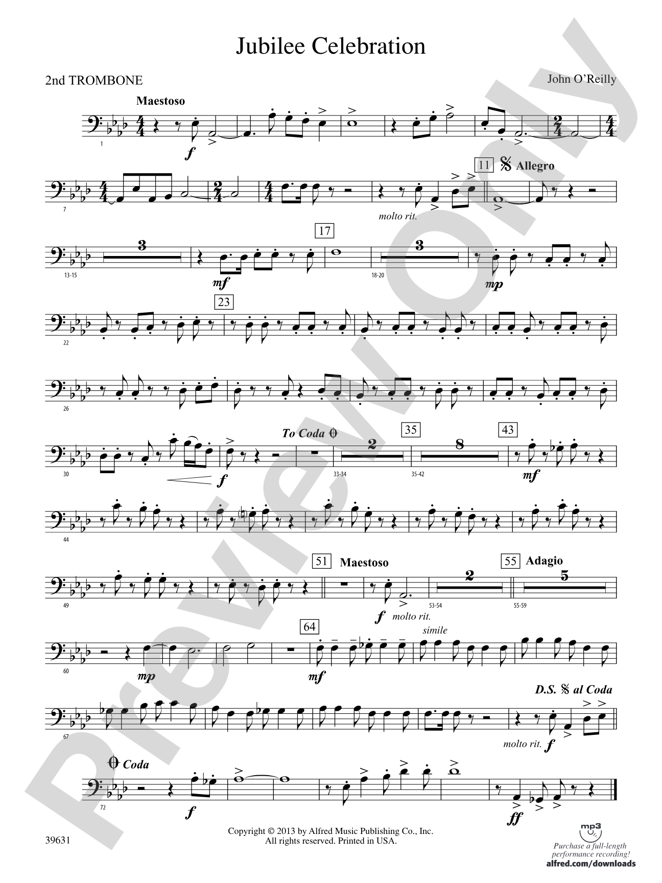 Jubilee Celebration: 2nd Trombone