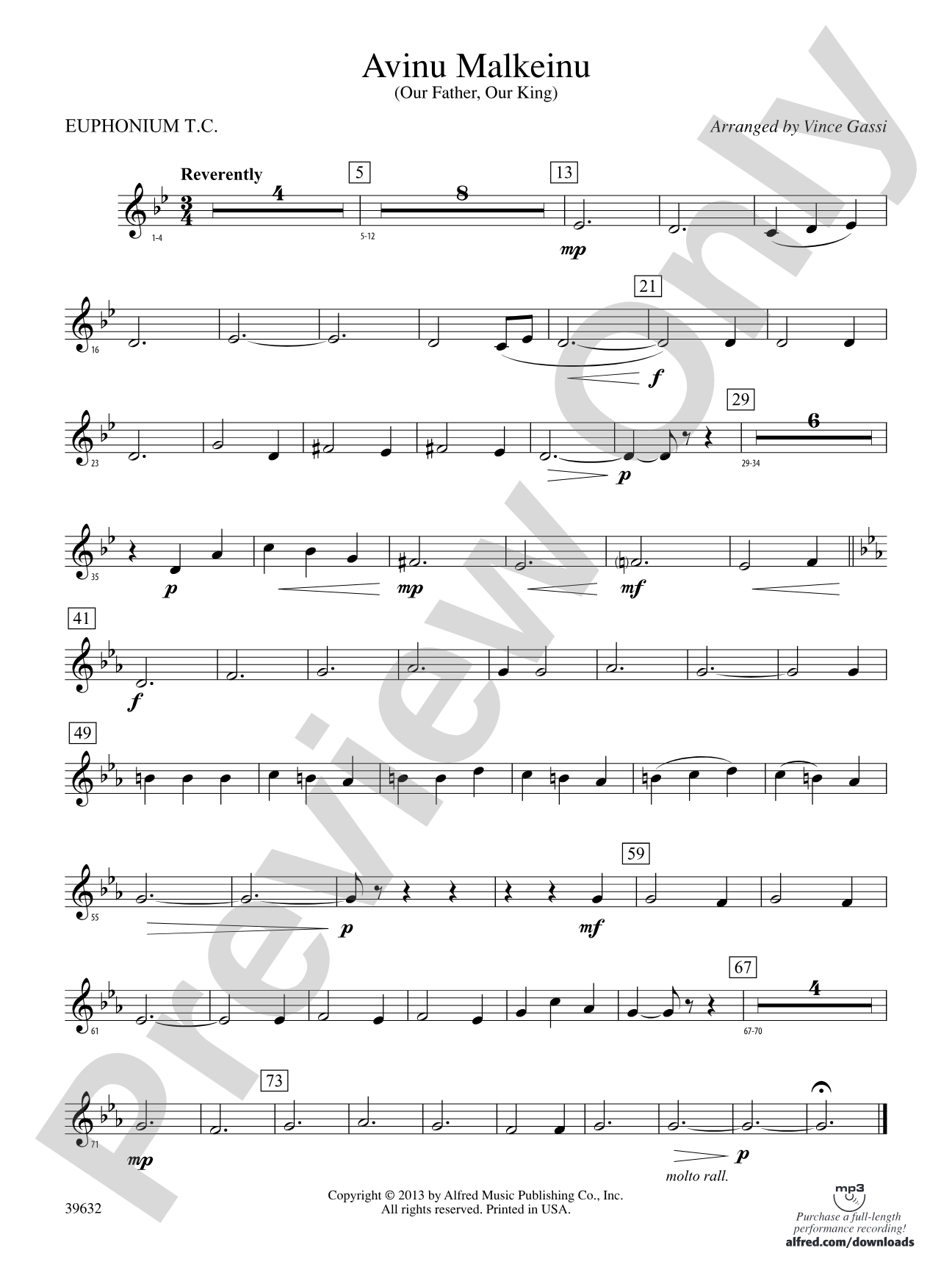 Avinu Malkeinu: Baritone T.C.