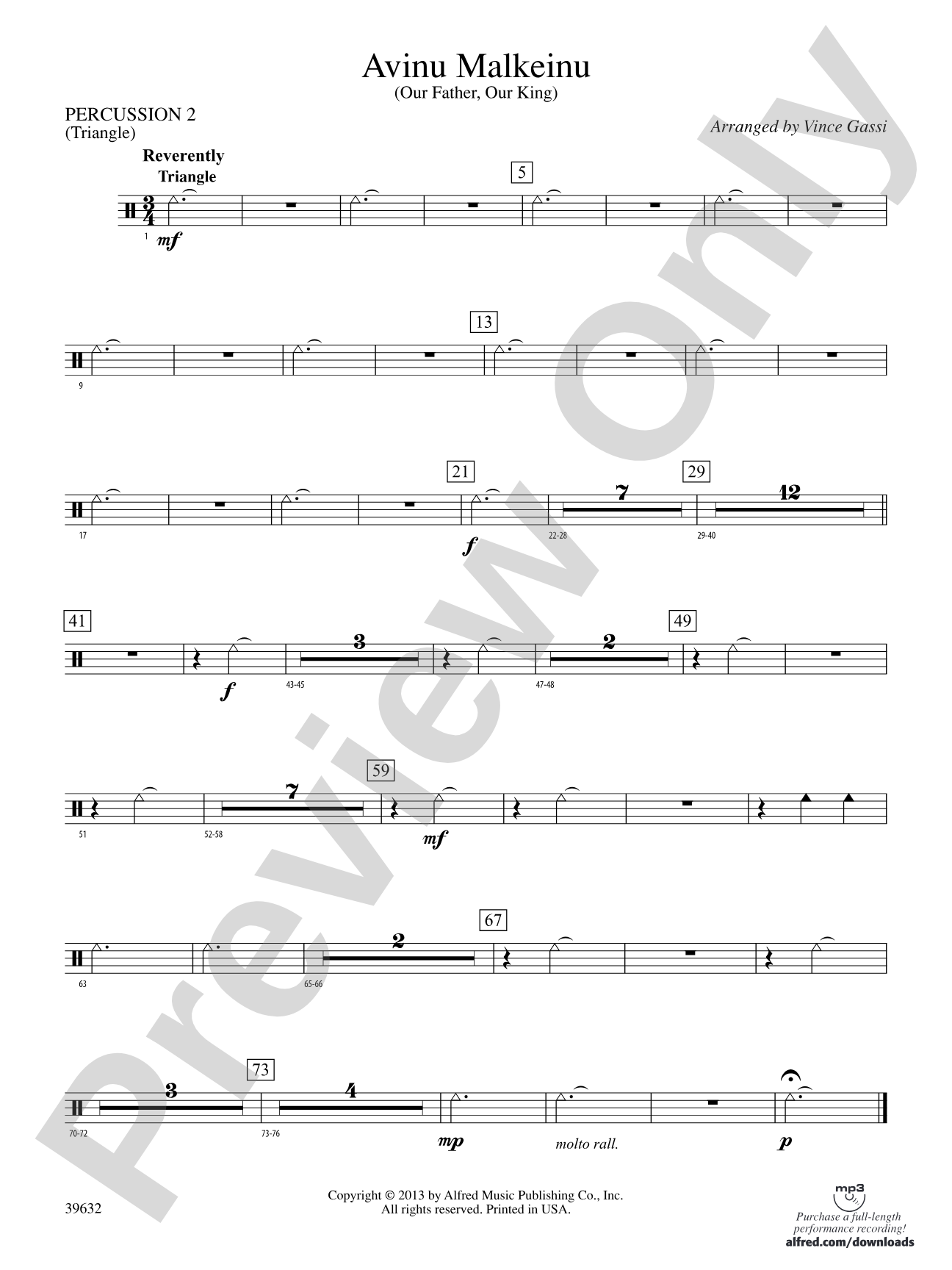 Avinu Malkeinu: 2nd Percussion