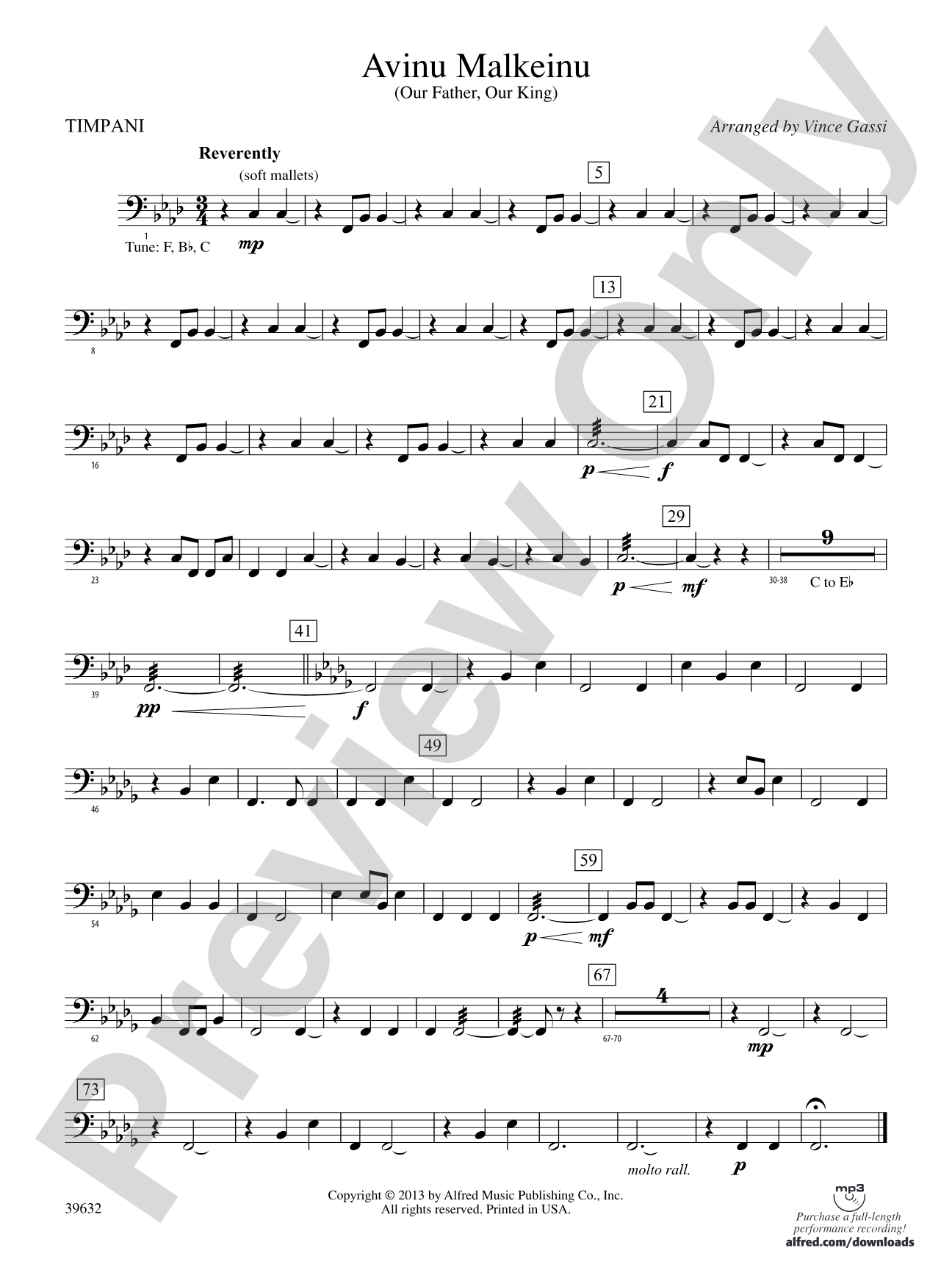 Avinu Malkeinu: Timpani