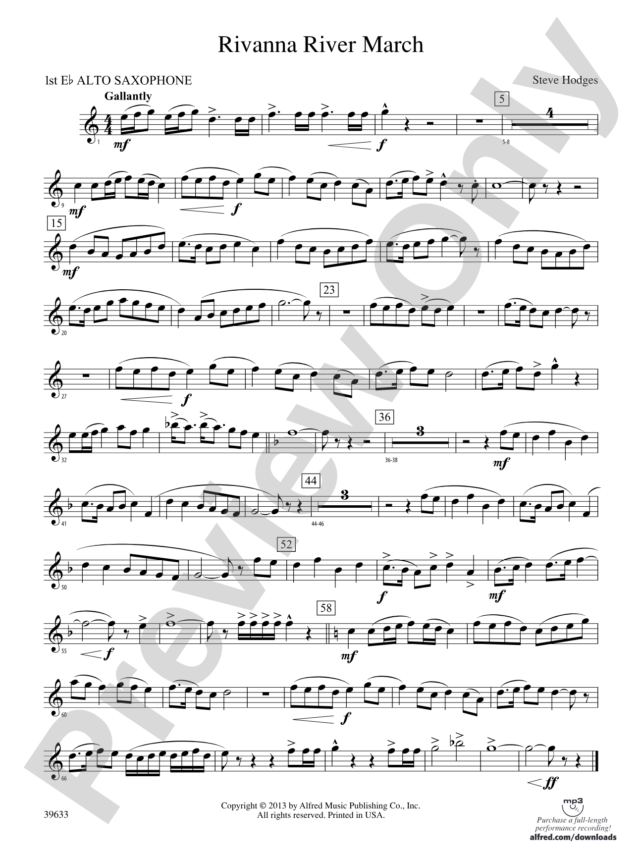 Rivanna River March: E-flat Alto Saxophone