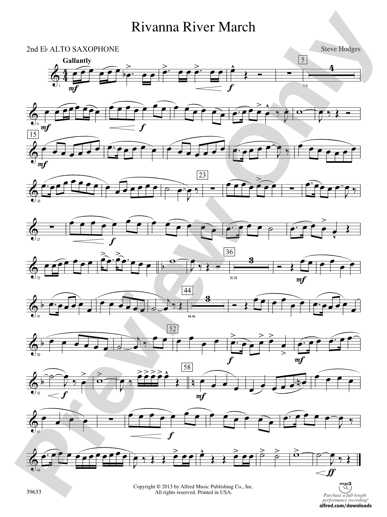Rivanna River March: 2nd E-flat Alto Saxophone