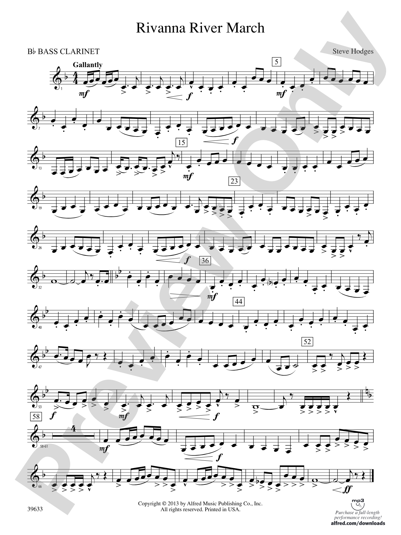 Rivanna River March: B-flat Bass Clarinet