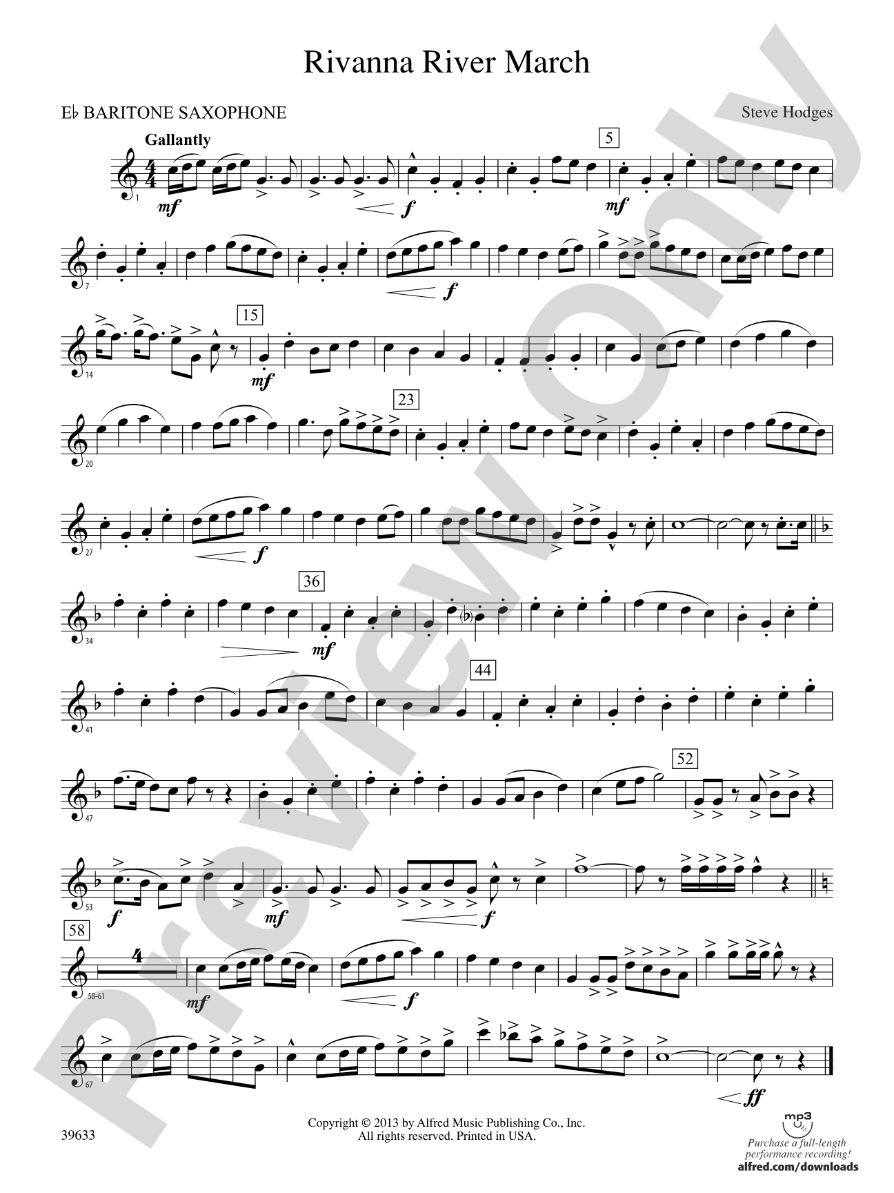 Rivanna River March: E-flat Baritone Saxophone