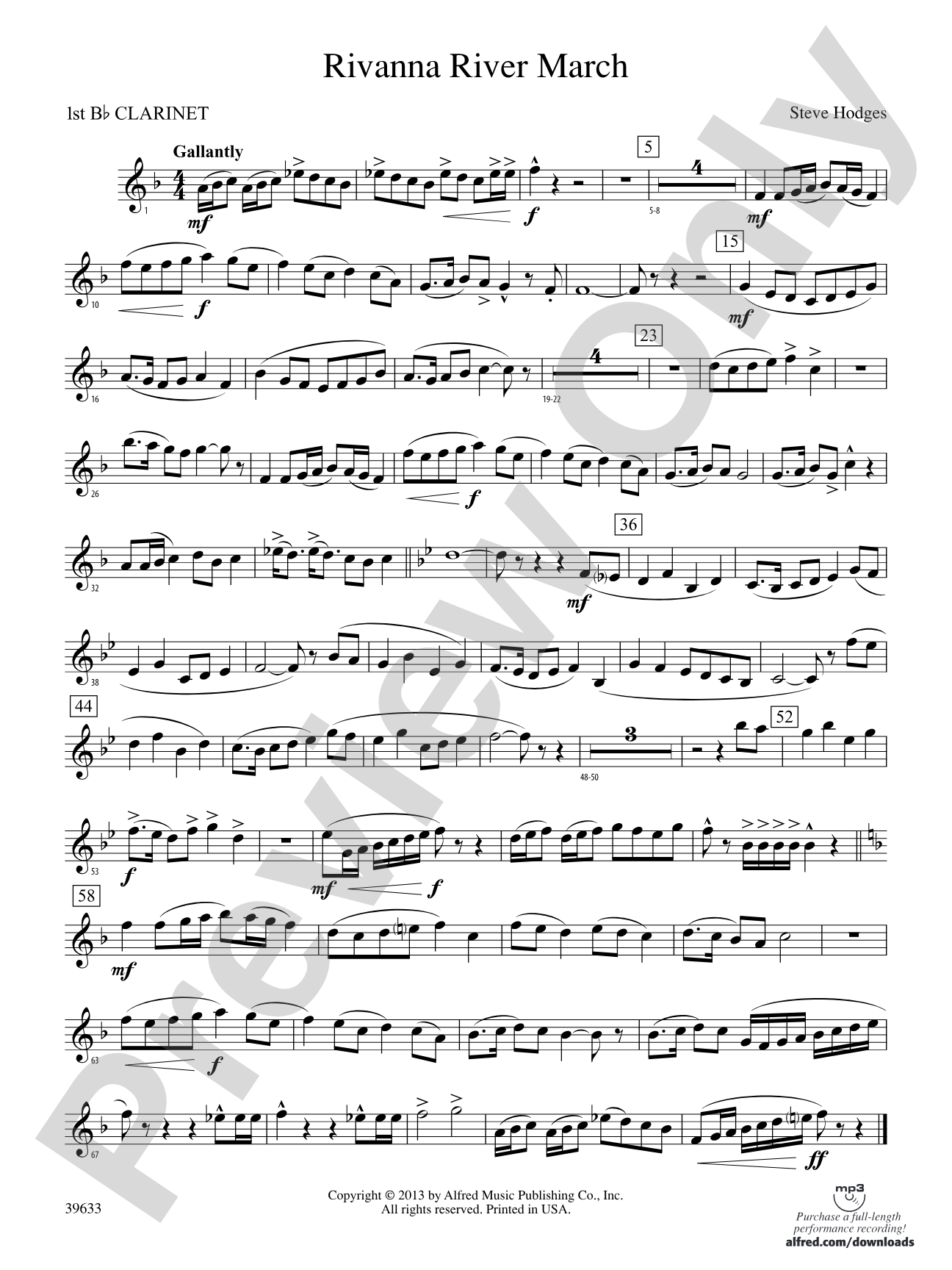Rivanna River March: 1st B-flat Clarinet