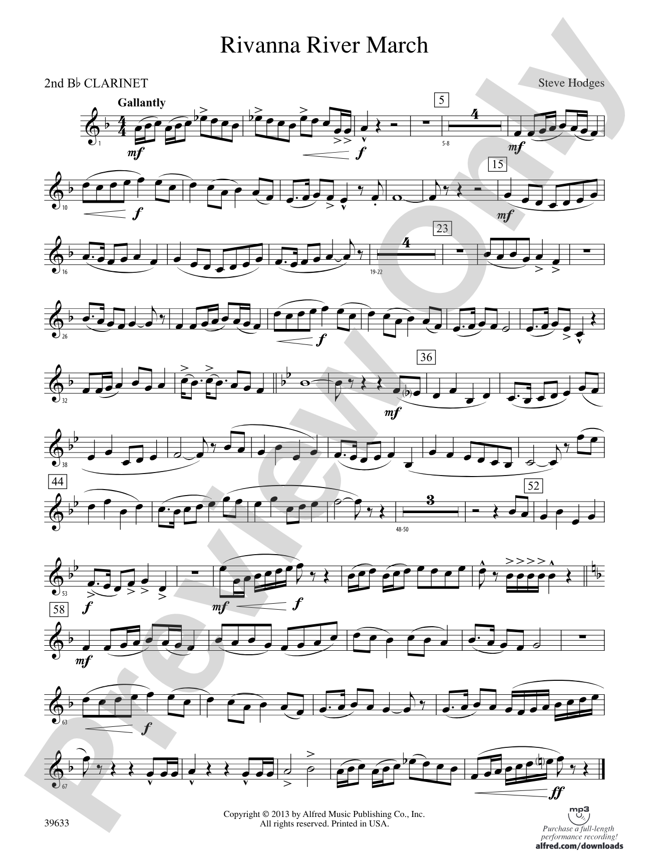 Rivanna River March: 2nd B-flat Clarinet