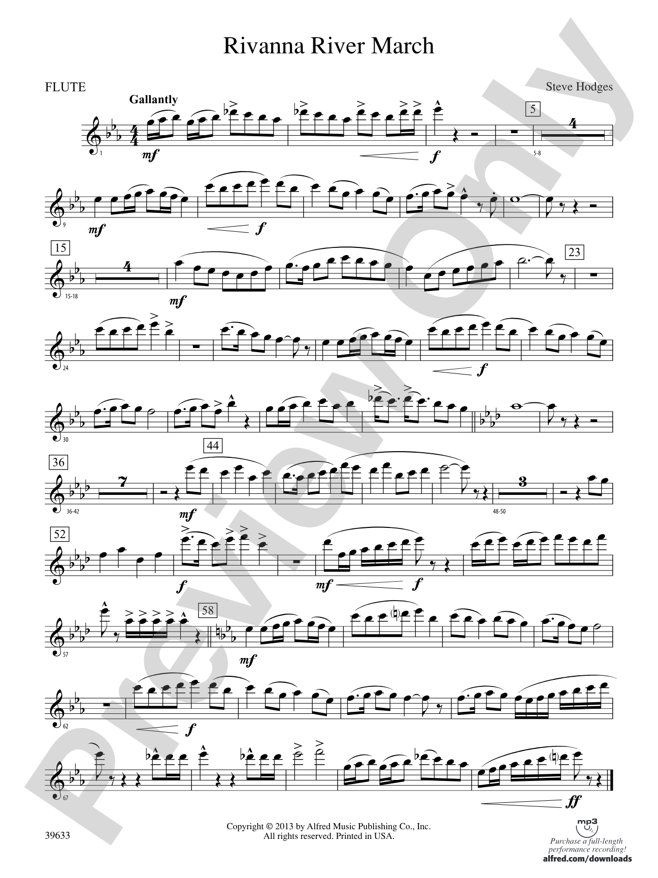 Rivanna River March: Flute
