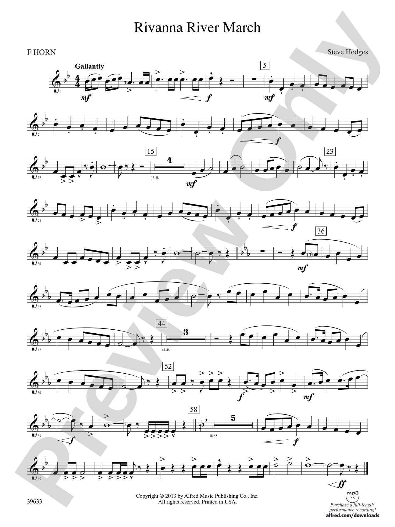 Rivanna River March: 1st F Horn