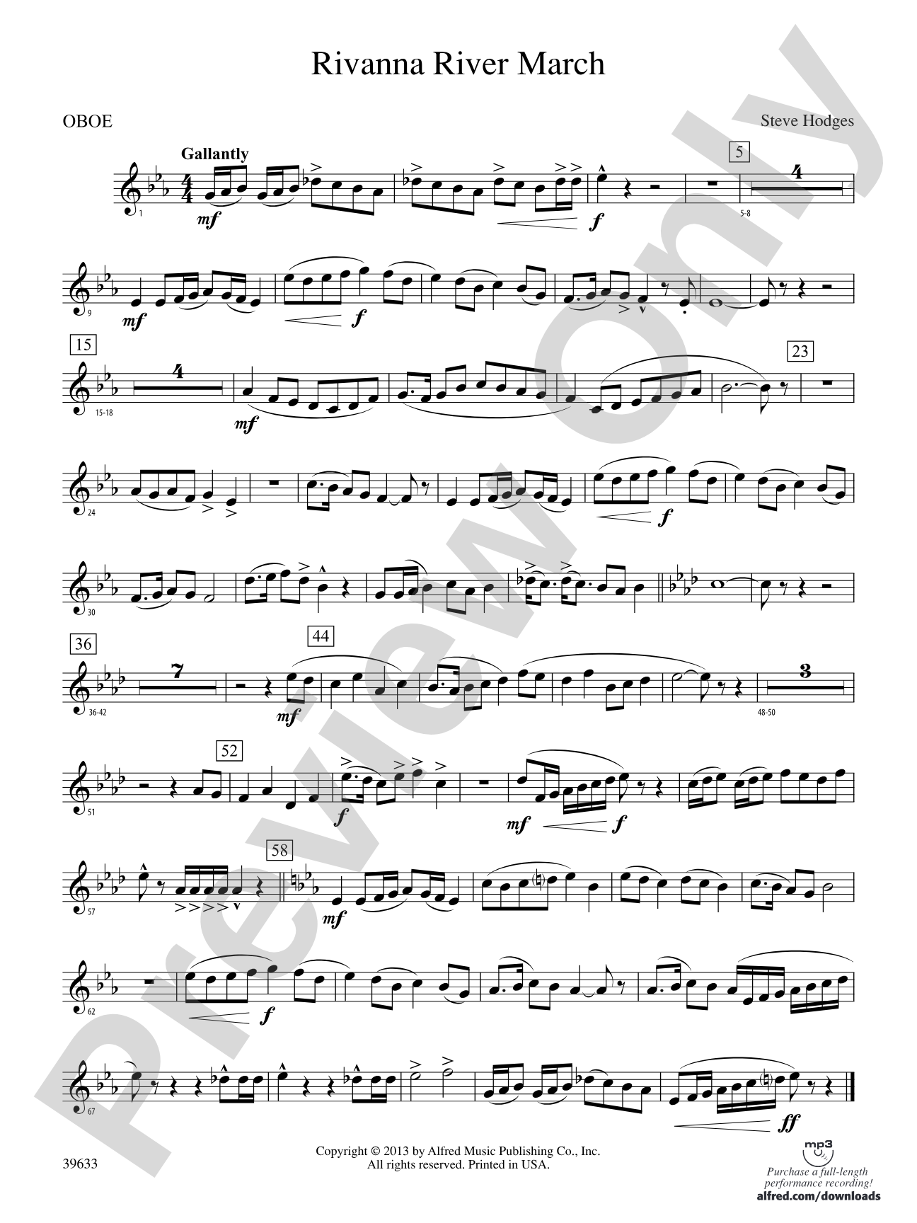 Rivanna River March: Oboe