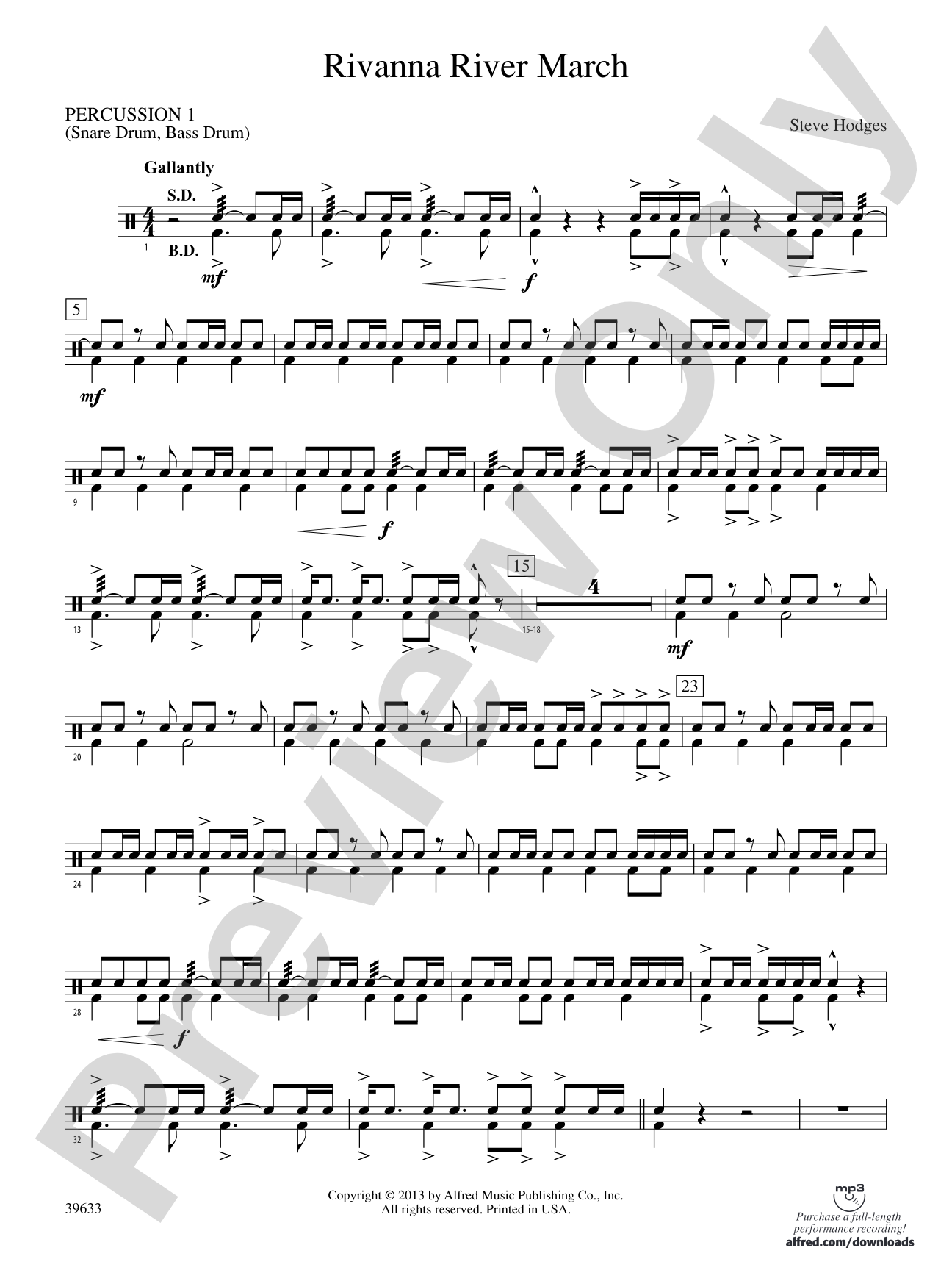 Rivanna River March: 1st Percussion