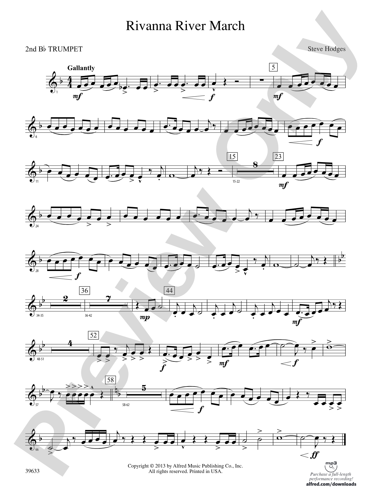 Rivanna River March: 2nd B-flat Trumpet