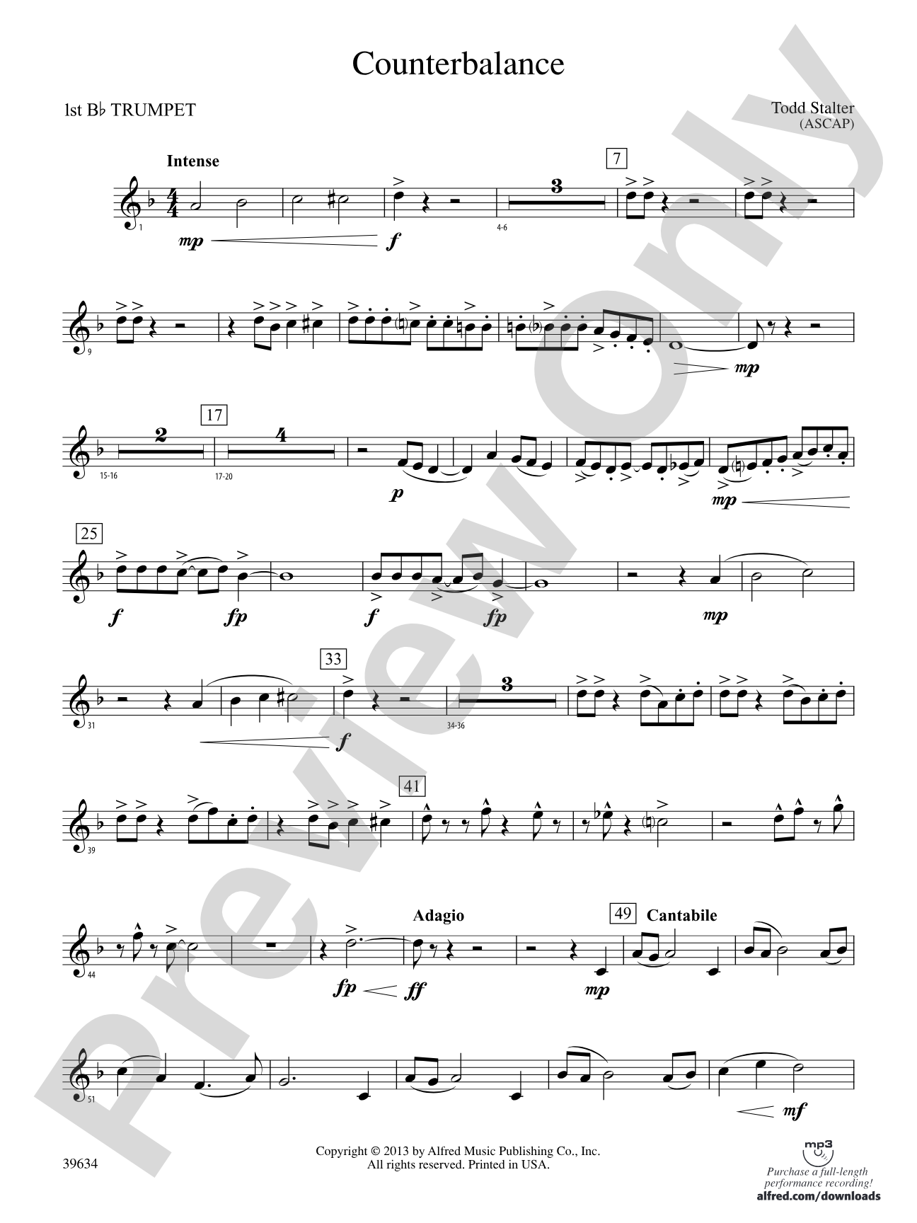 Counterbalance: 1st B-flat Trumpet