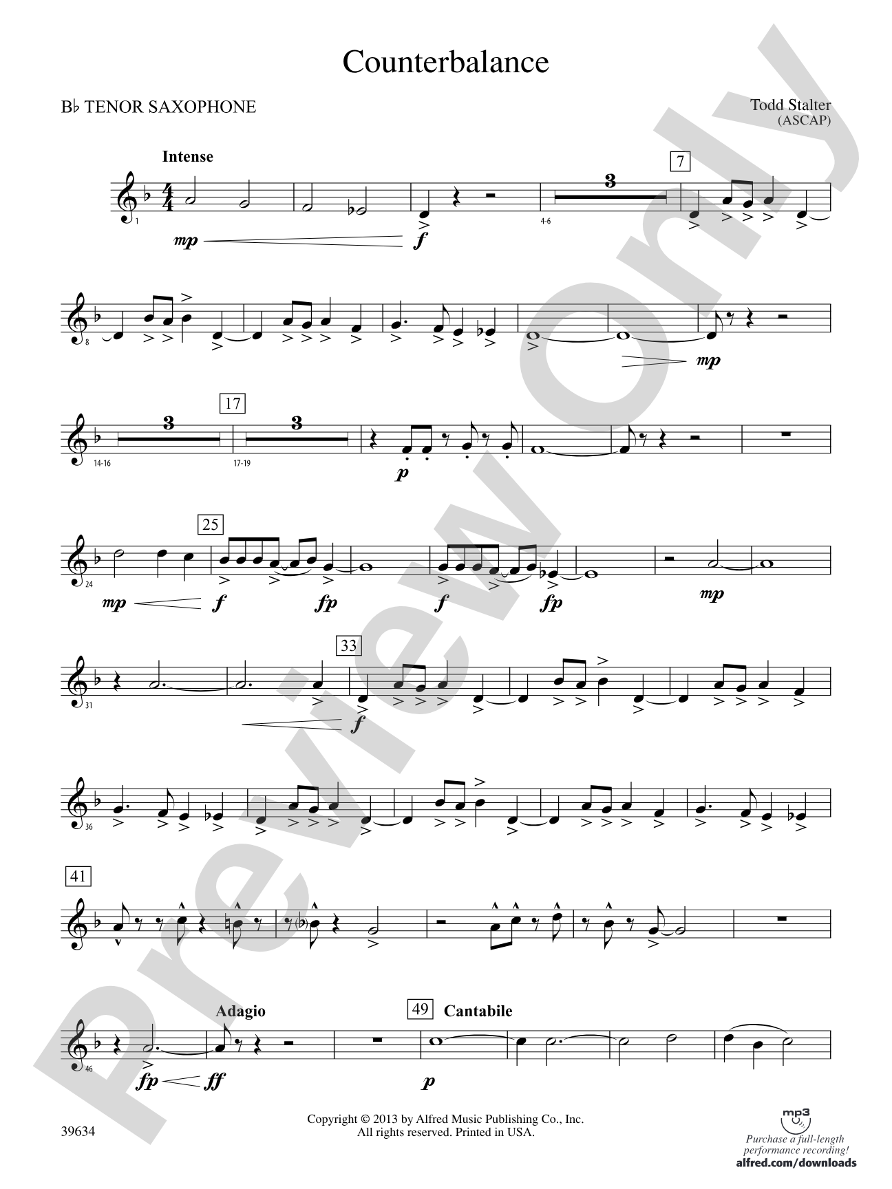 Counterbalance: B-flat Tenor Saxophone