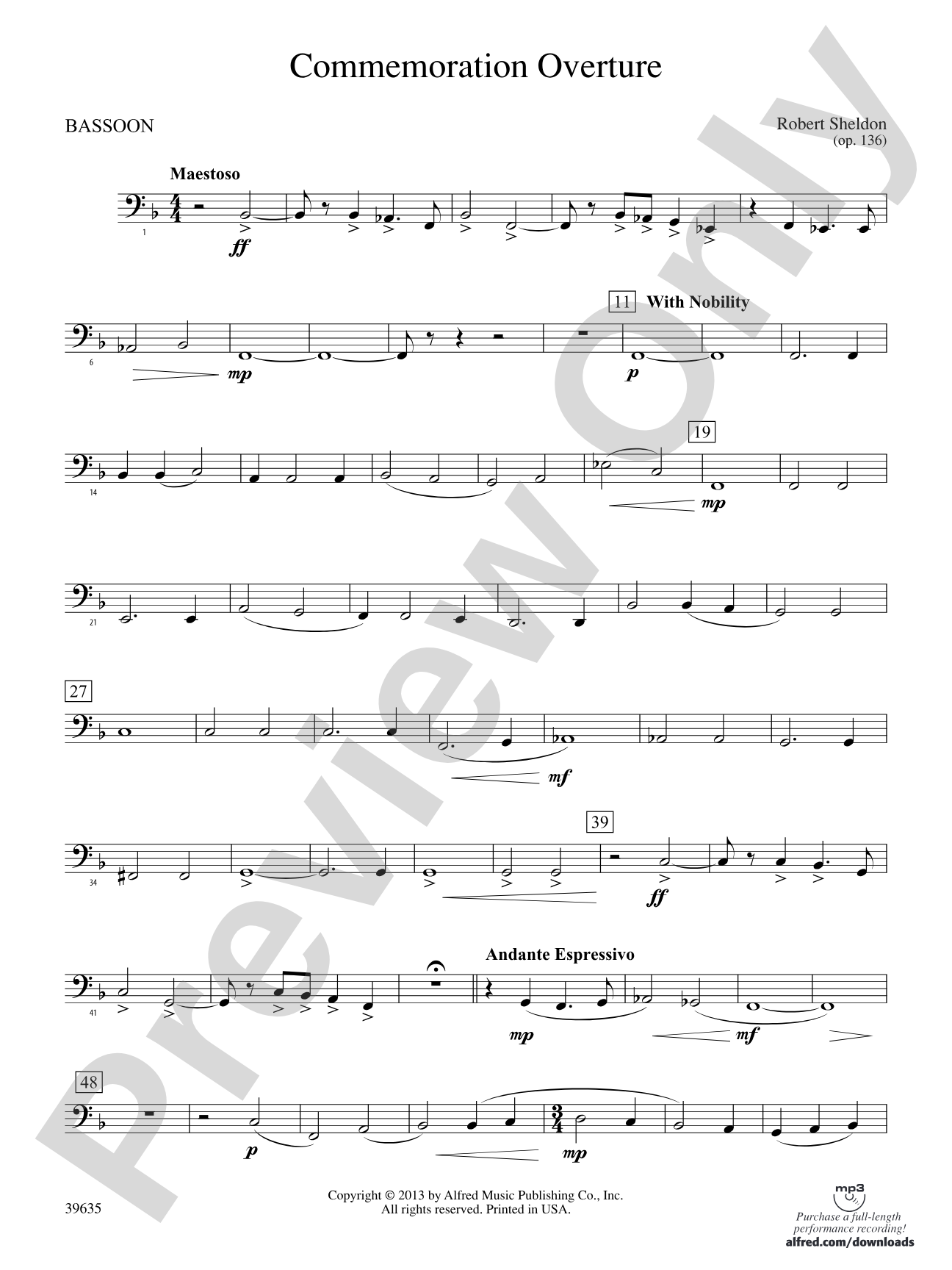 Commemoration Overture: Bassoon